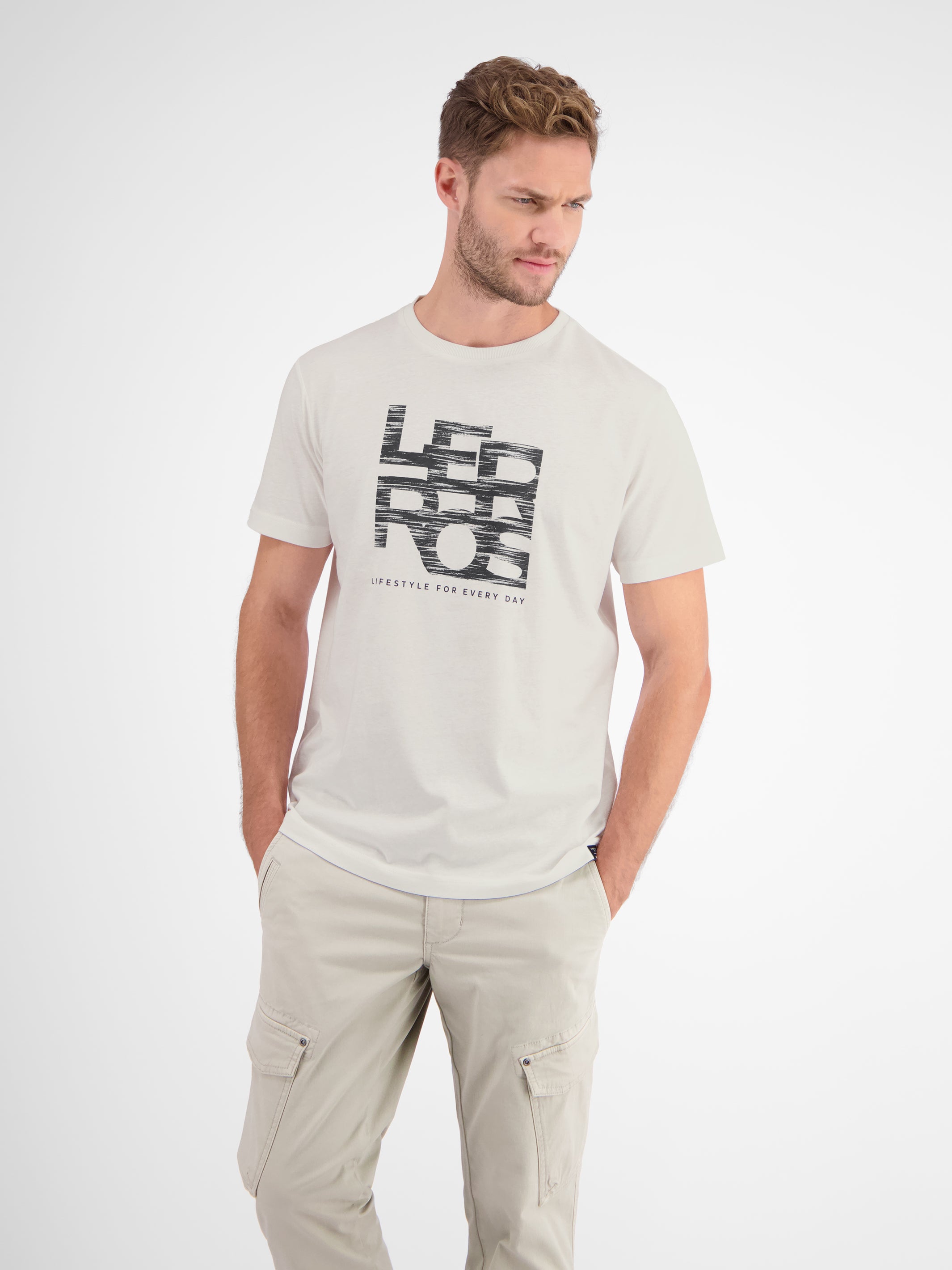T-shirt with LERROS print – LERROS SHOP