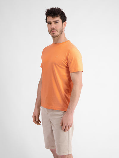 Unifarbenes Basic T-Shirt mit Logostitch