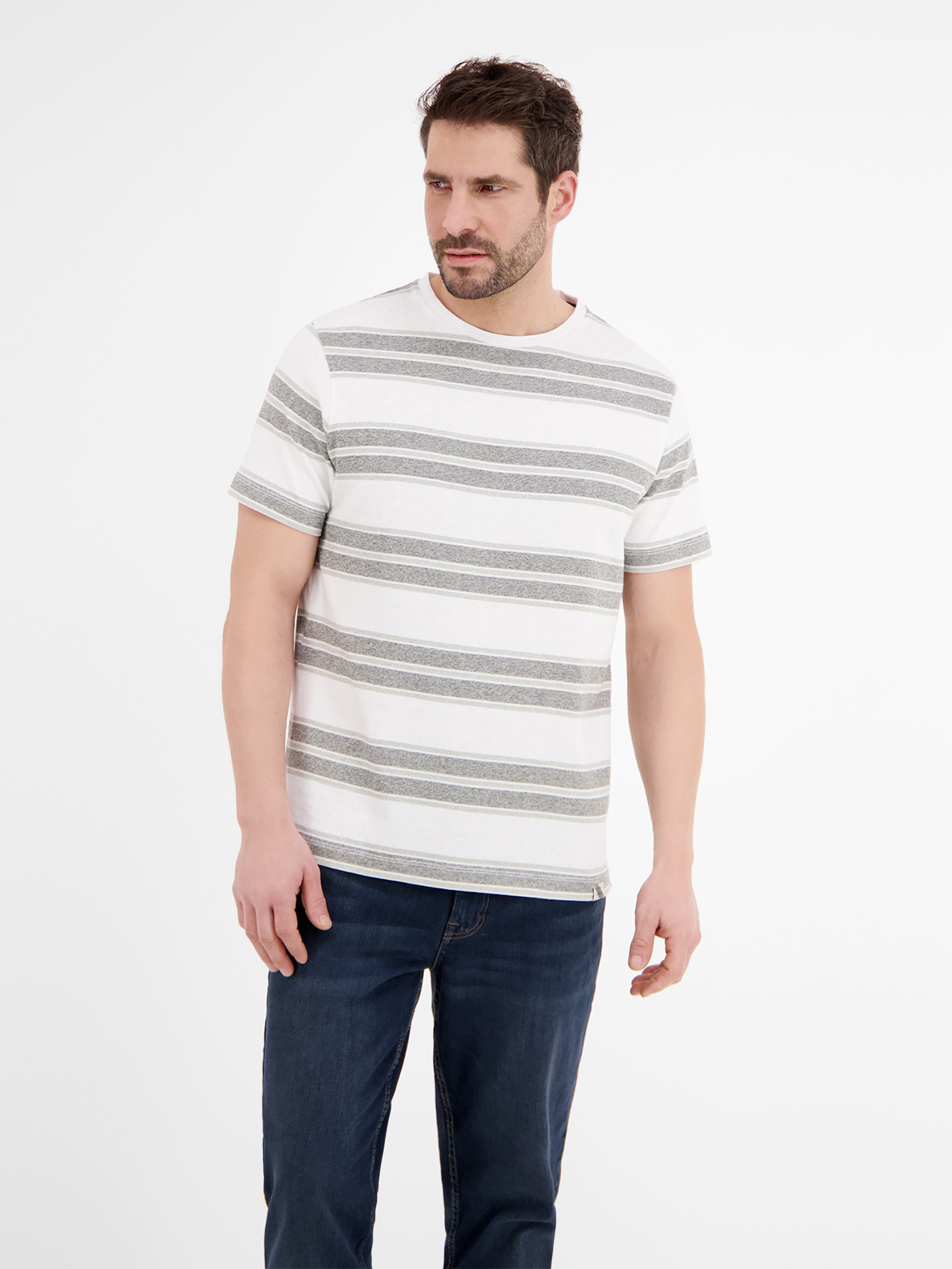 Lässiges T-Shirt mit Streifen breiten SHOP – LERROS