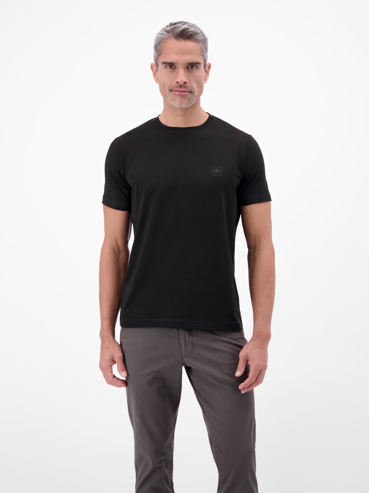 Basic T-Shirt mit LERROS Logo-Print - LERROS