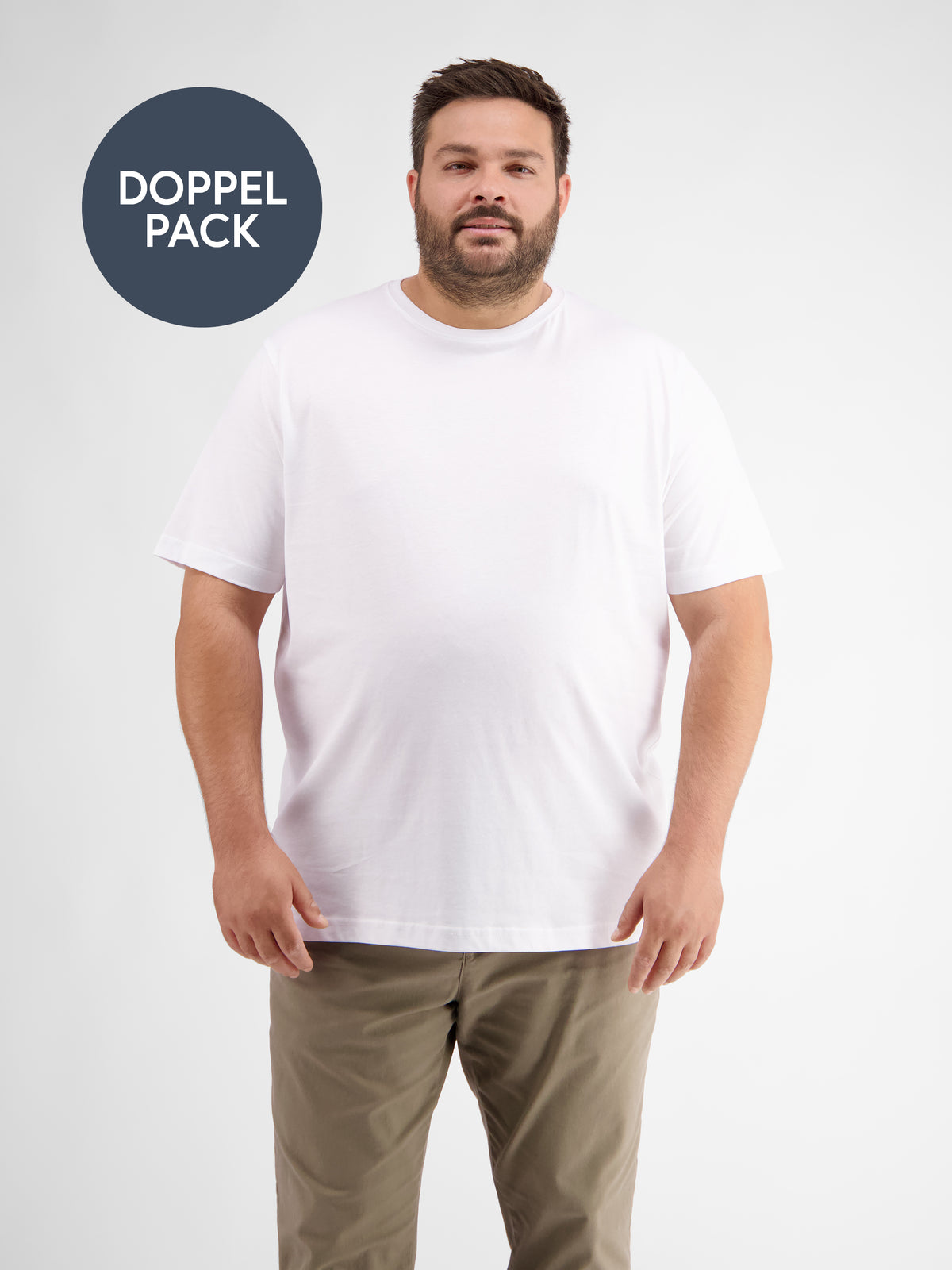 Rundhals Doppelpack T-Shirt für Herren in Premium Baumwollqualität