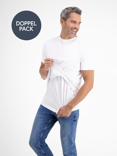 Doppelpack T-Shirt für Herren, Rundhals in Premium Baumwollqualität - LERROS