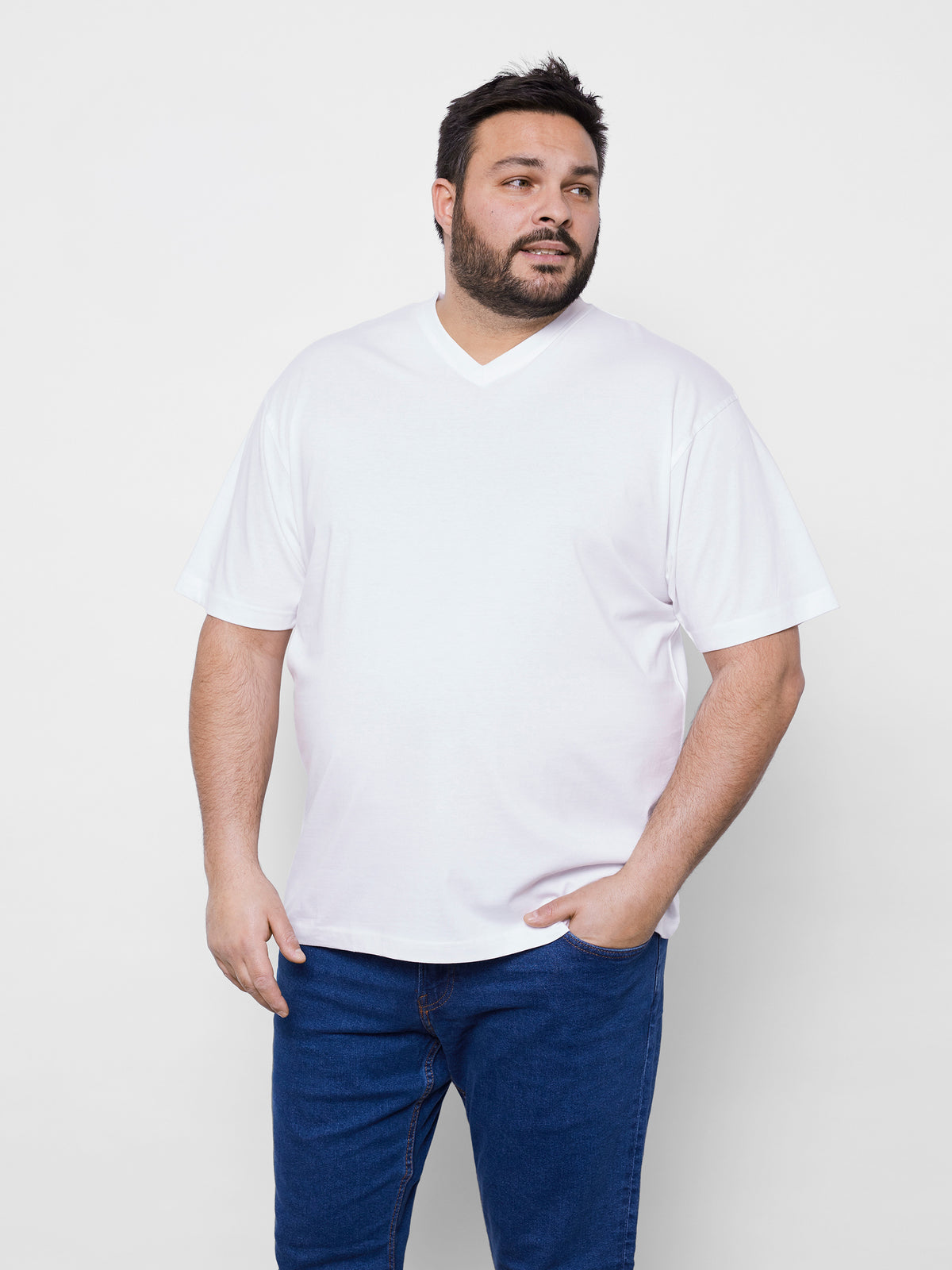 V-Neck T-Shirt Doppelpack, große Größen - T-Shirt V-Neck