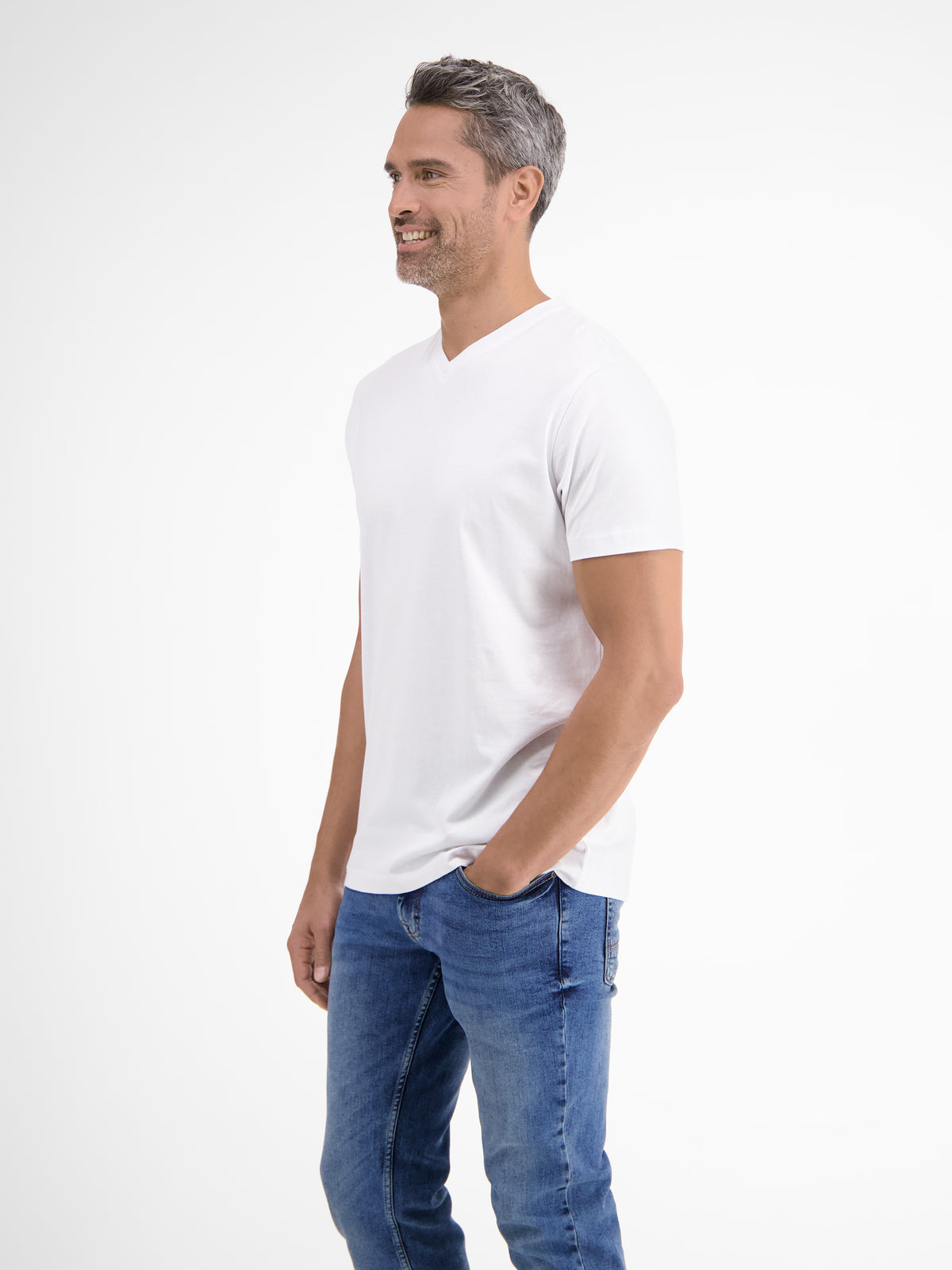 Doppelpack Herren T-Shirt, V-Neck in Premium Baumwollqualität - LERROS