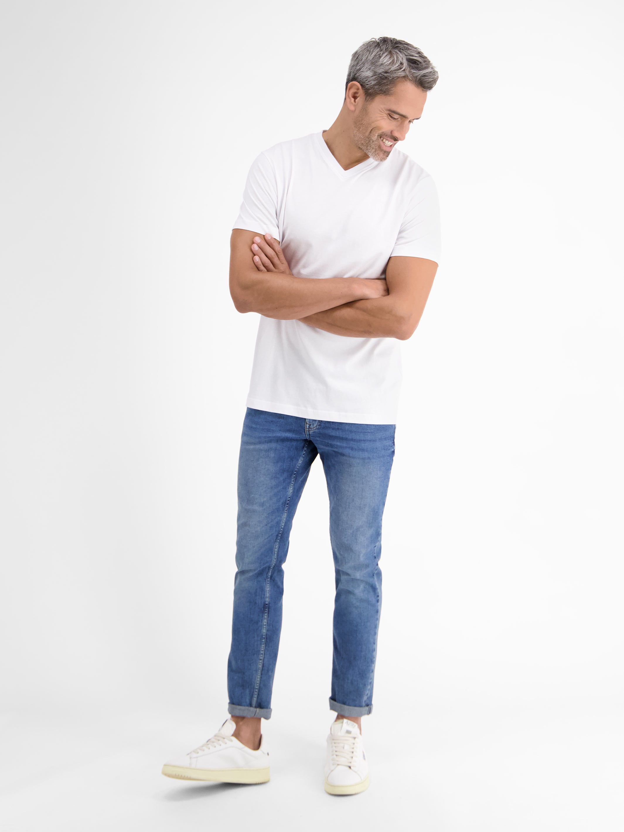 Doppelpack Herren T-Shirt, V-Neck in Premium Baumwollqualität - LERROS