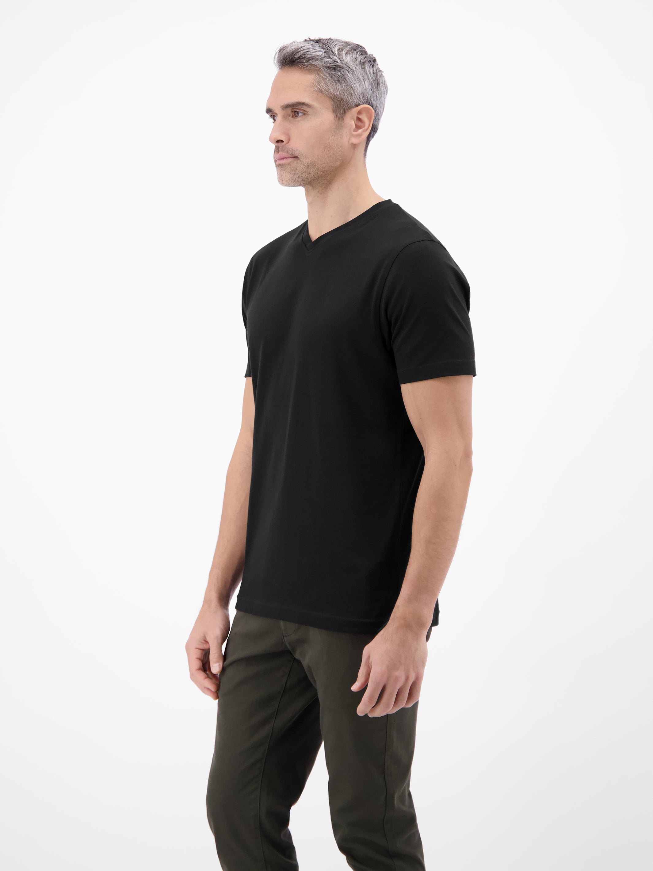 Doppelpack Herren T-Shirt, V-Neck in Premium Baumwollqualität - T-Shirt V-Neck