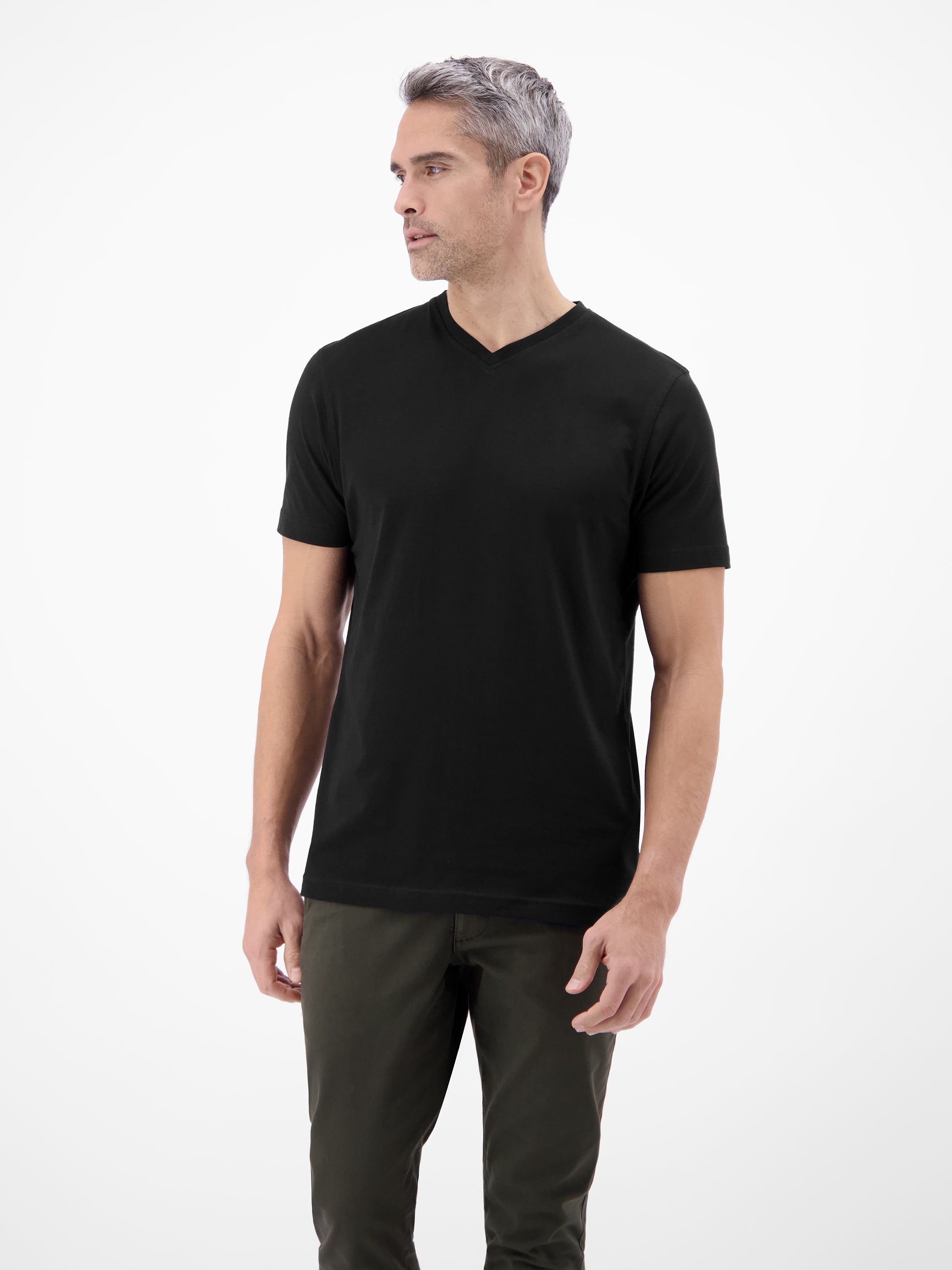 Doppelpack Herren T-Shirt, V-Neck in Premium Baumwollqualität - T-Shirt V-Neck