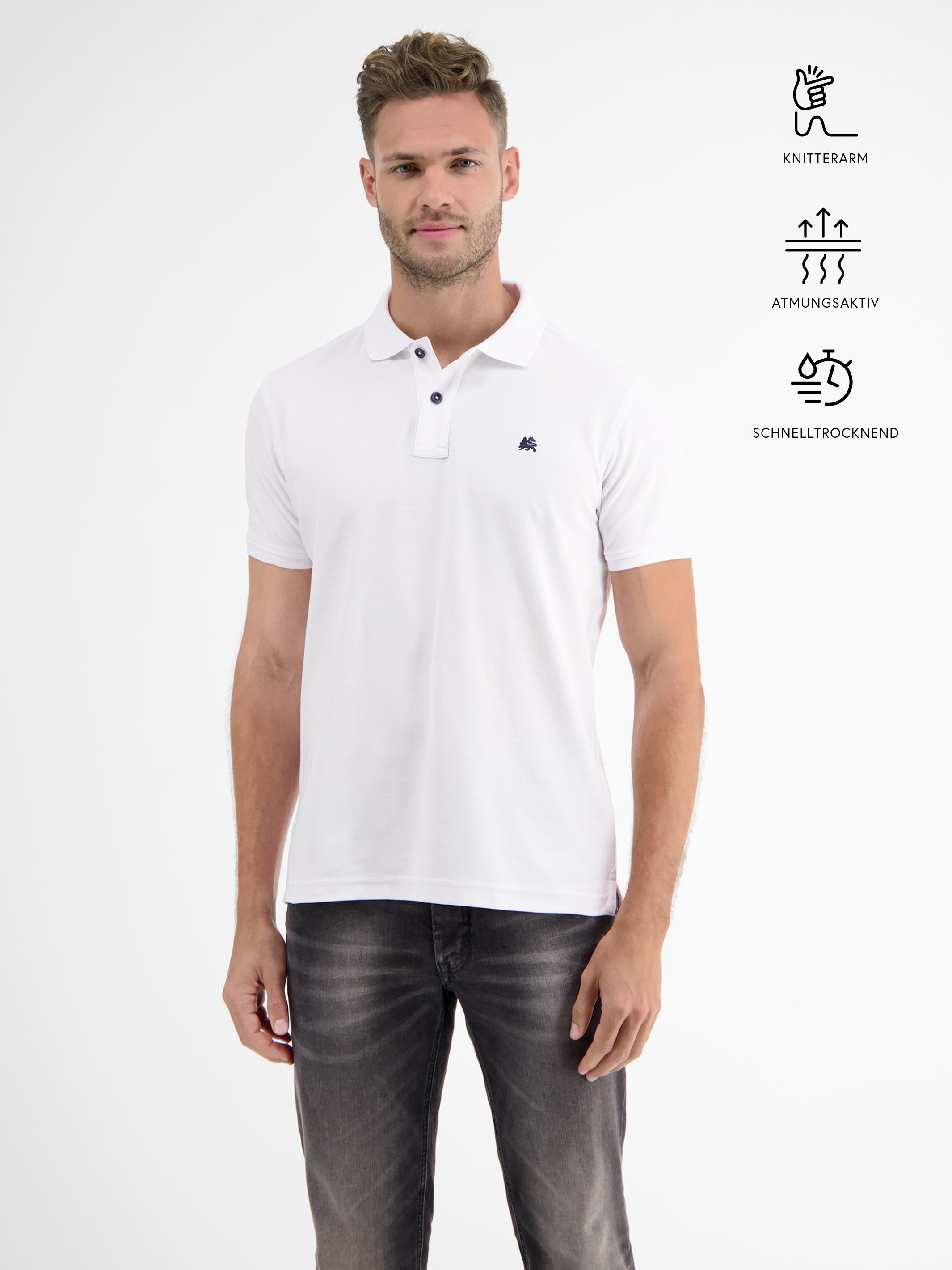Klassisches Poloshirt für Herren in *Cool & Dry* Piquéqualität - Polo Shirt Kurzarm