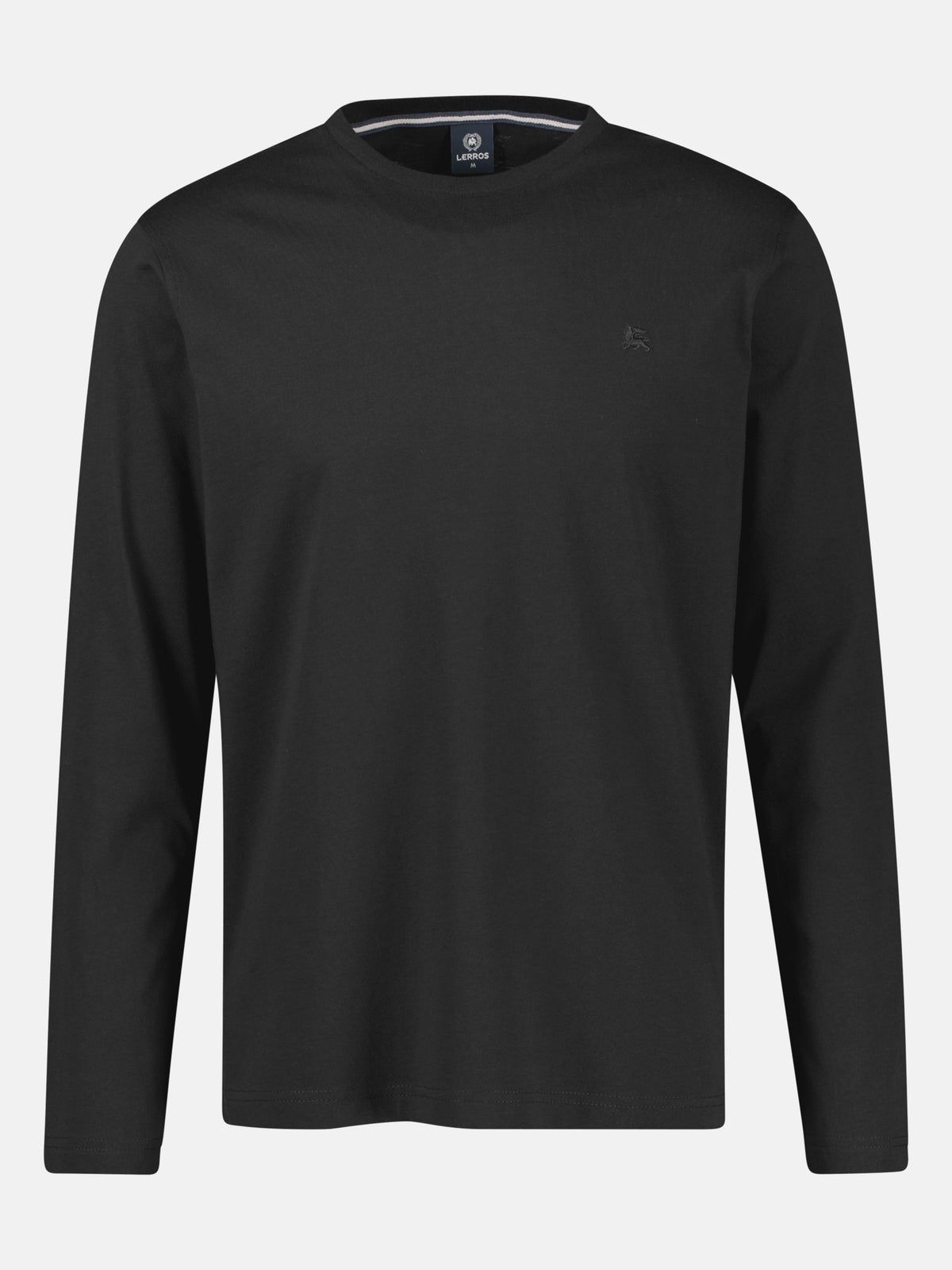 Lightweight cotton long-sleeve shirt with comfortable crew neck