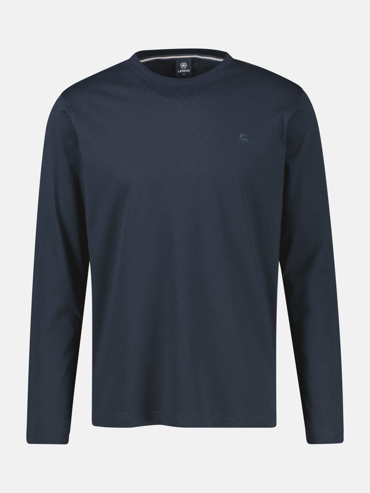 Lightweight cotton long-sleeve shirt with comfortable crew neck