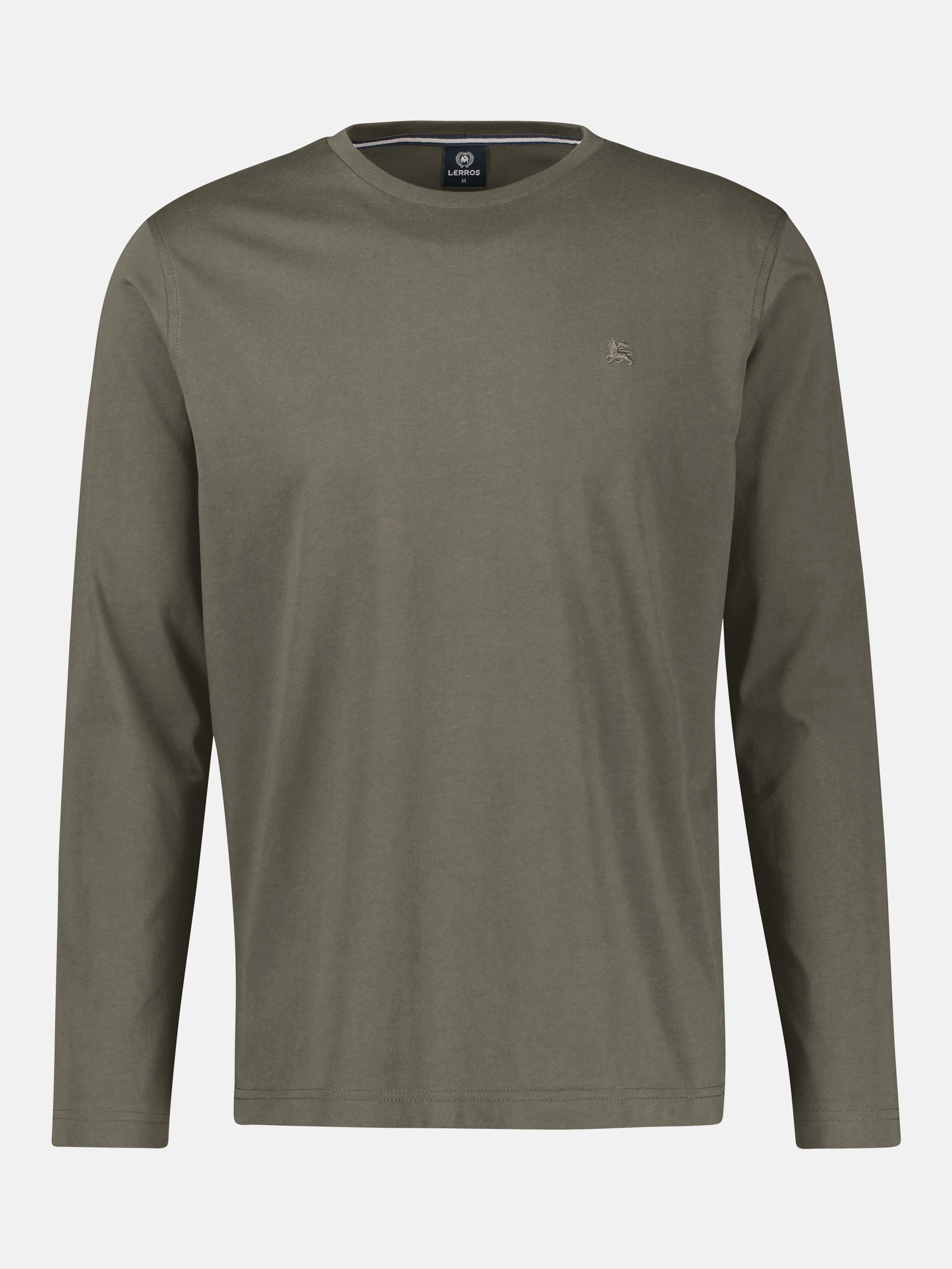 Lightweight cotton long-sleeve shirt with comfortable crew neck