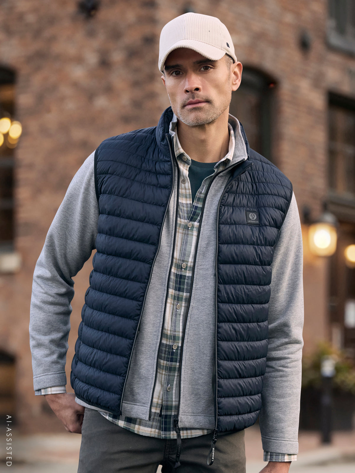 Lightweight and sporty quilted vest made of durable nylon