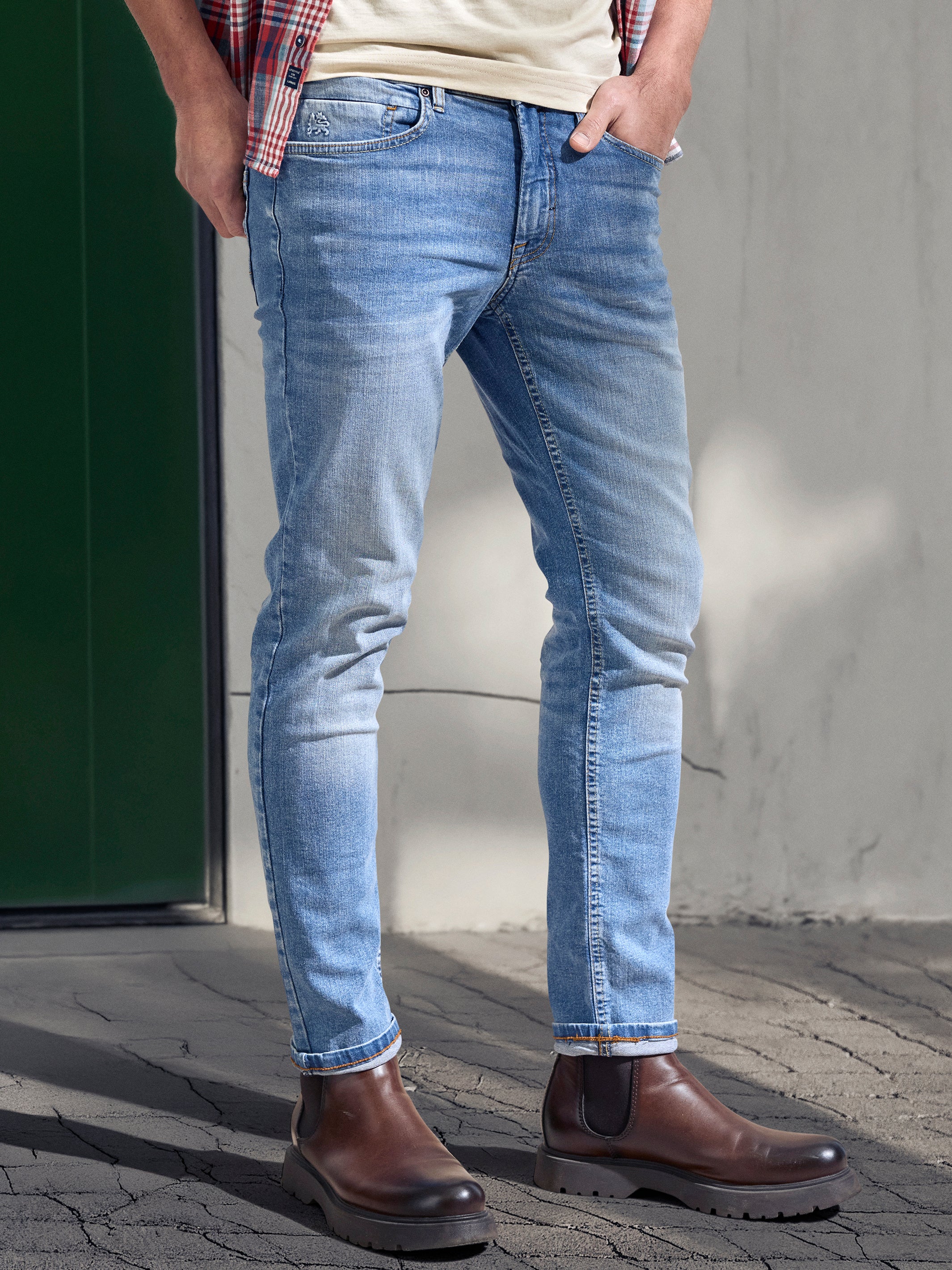 CONLIN 5-Pocket Stretch-Denim, SLIM FIT , blue - LERROS