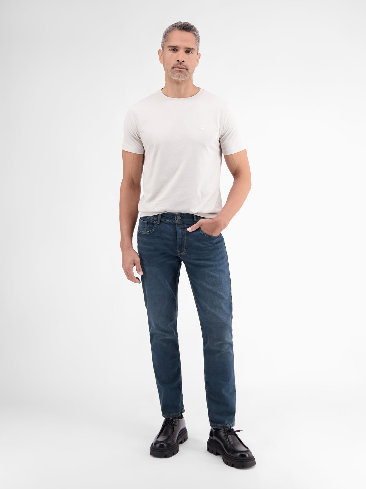 BAXTER 5-Pocket-Denim, RELAXED FIT, unifarben - LERROS