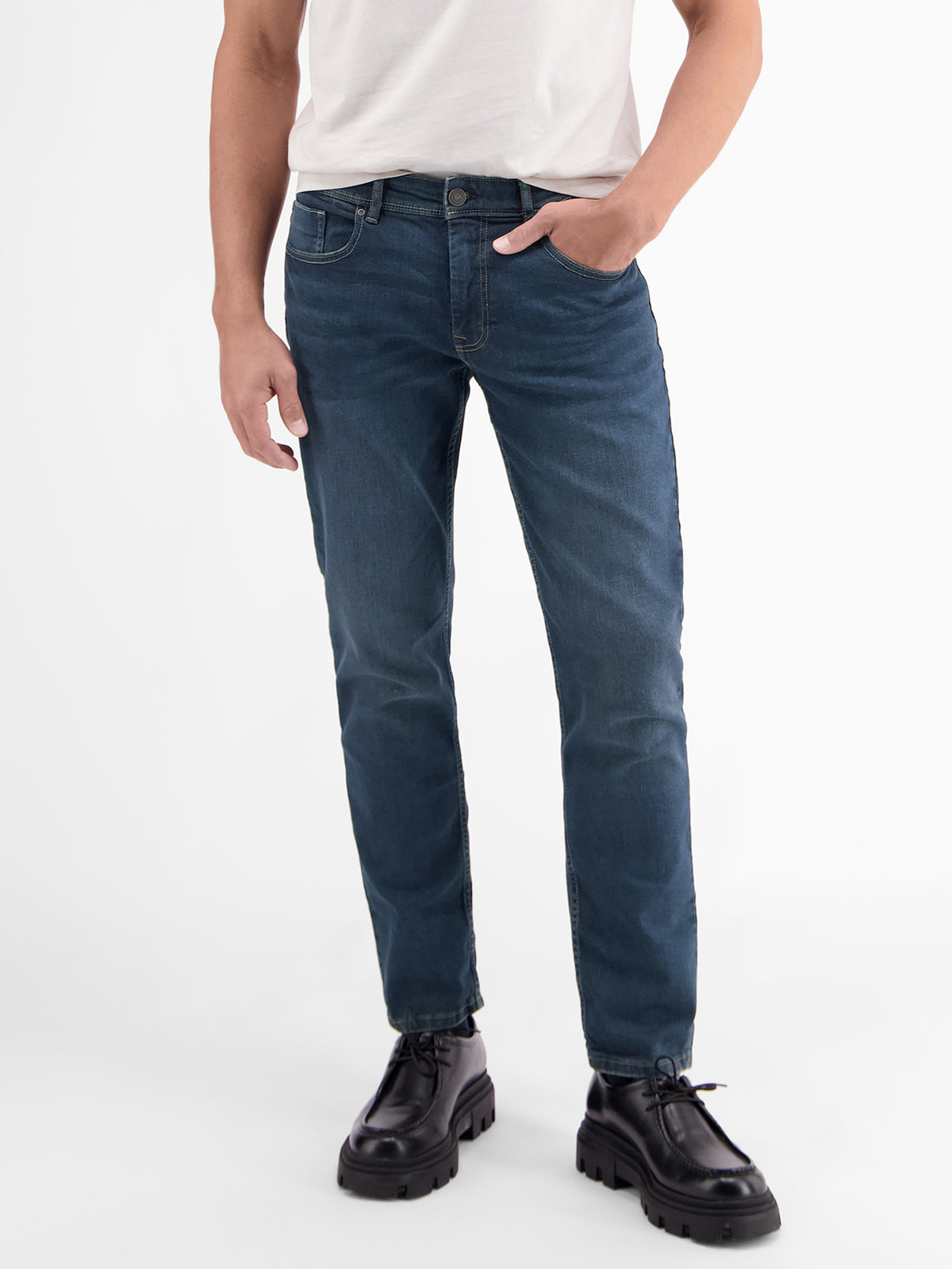 BAXTER 5-Pocket-Denim, RELAXED FIT, unifarben - LERROS