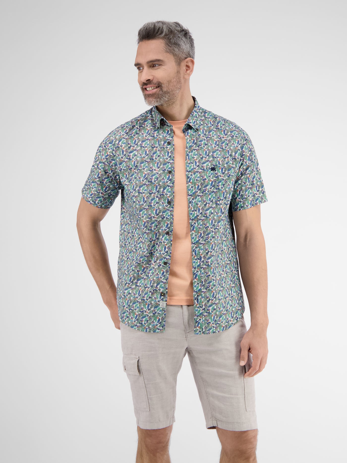 Halbarmhemd mit floralem Print – LERROS SHOP | Hemden