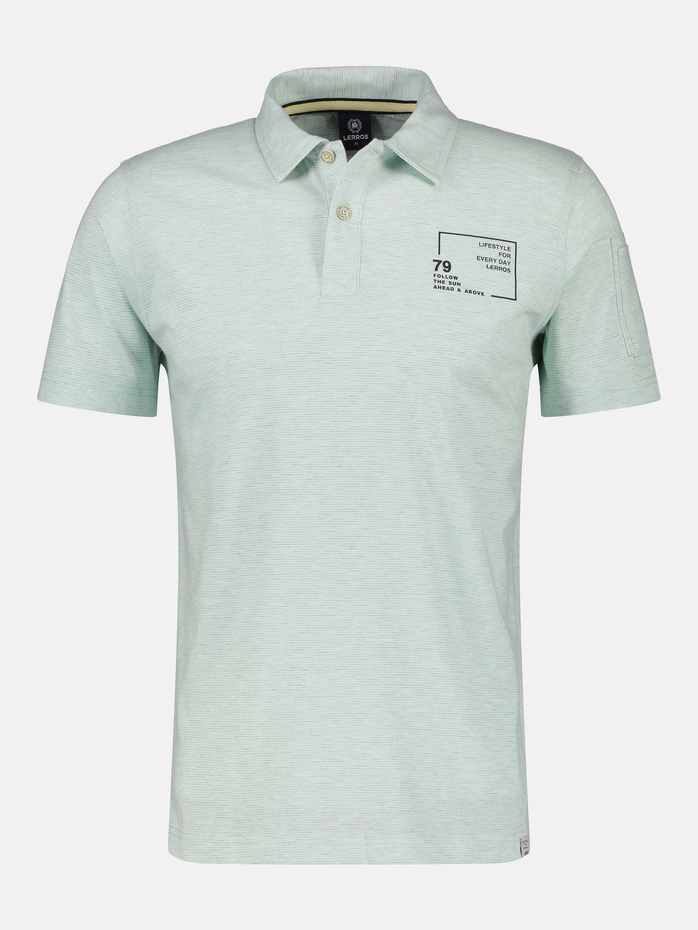 Polo shirt with fineliner stripes, washed