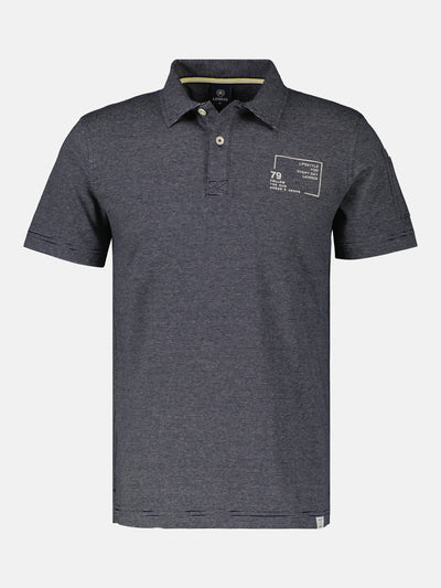 Polo shirt with fineliner stripes, washed