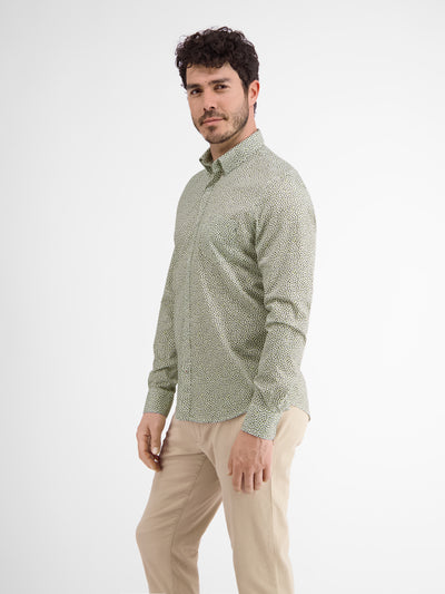 Poplin shirt with AOP. Stretch content