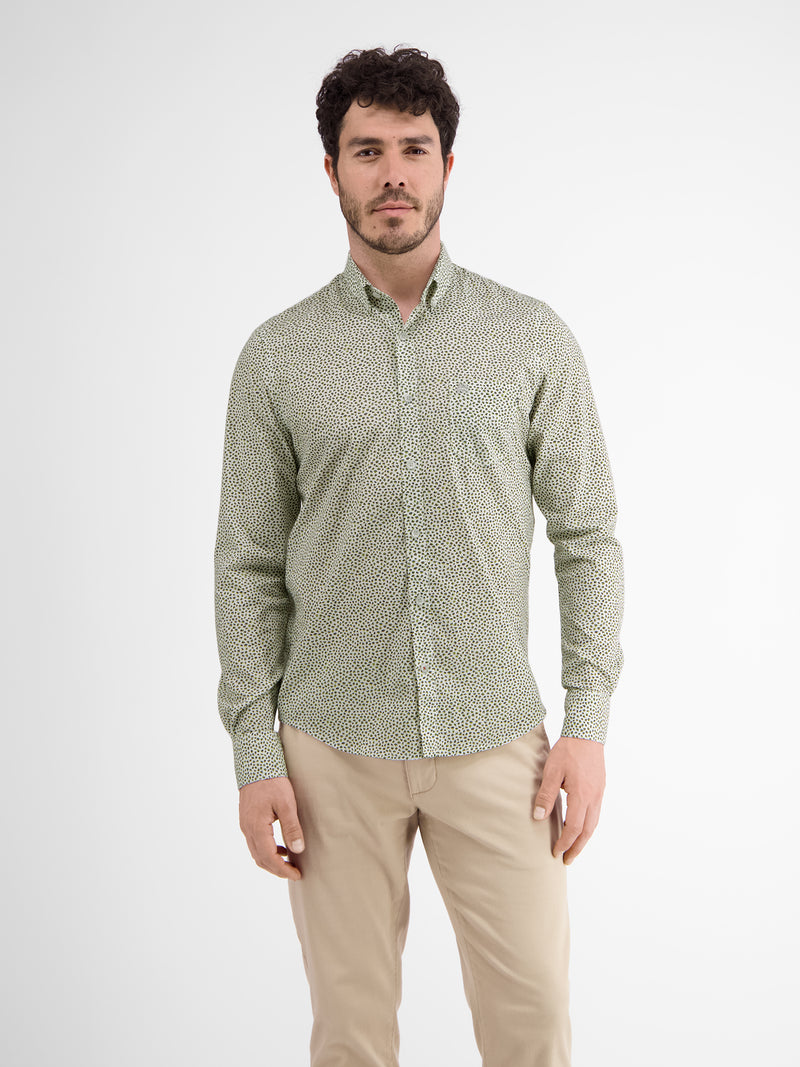 Poplinhemd mit AOP. Stretchanteil - LERROS