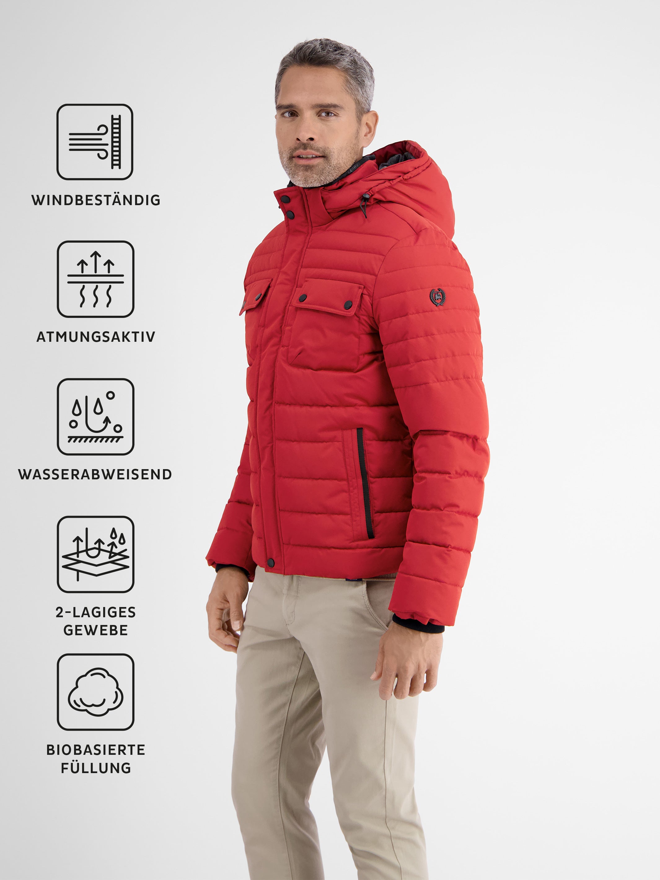 Steppjacke mit abnehmbarer Kapuze - LERROS