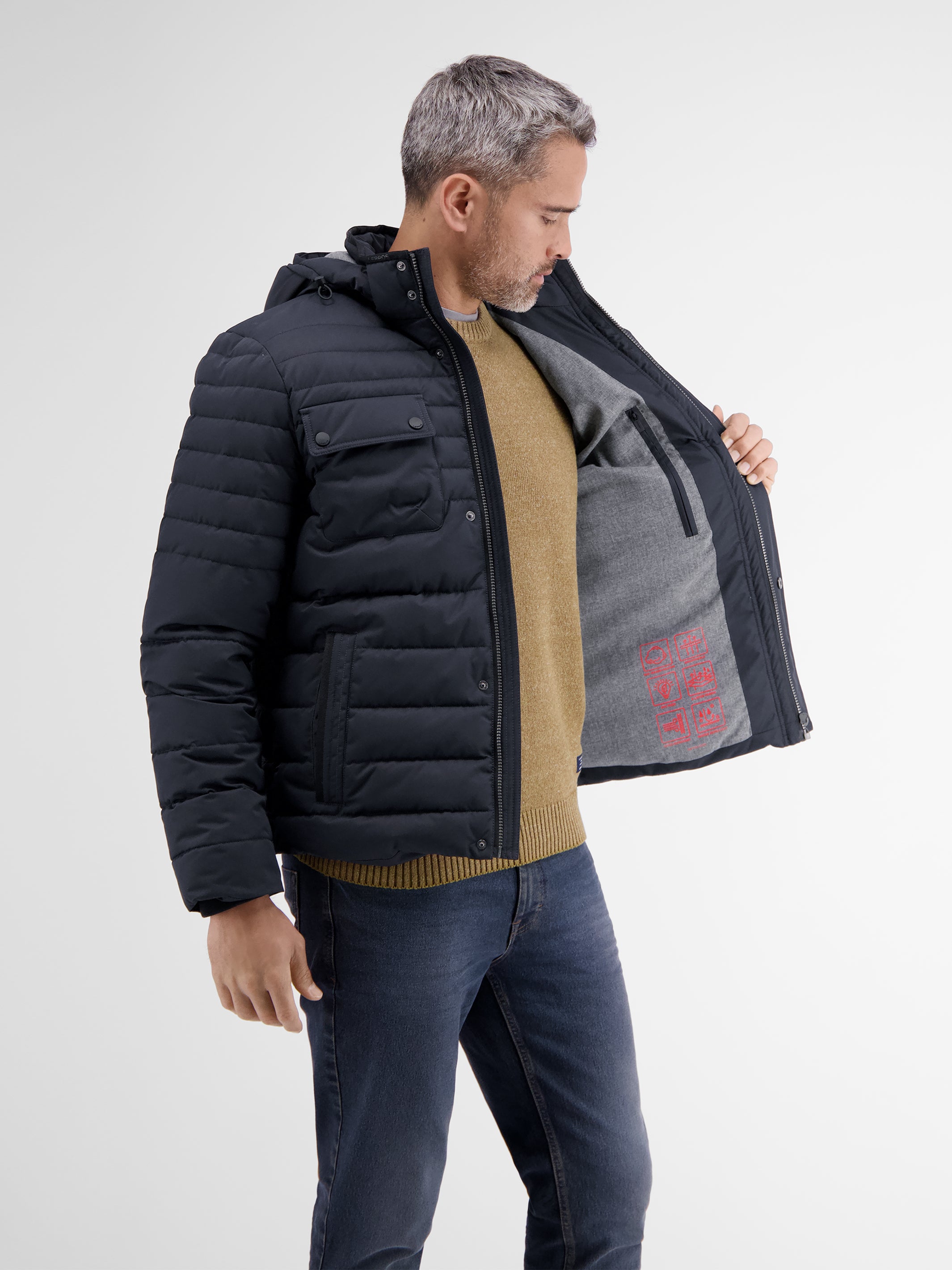 Steppjacke mit abnehmbarer Kapuze - LERROS