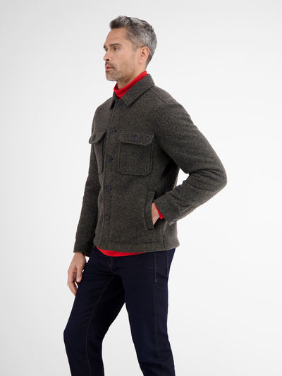 Overshirt jacket in a robust wool look