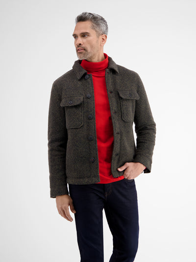 Overshirt jacket in a robust wool look