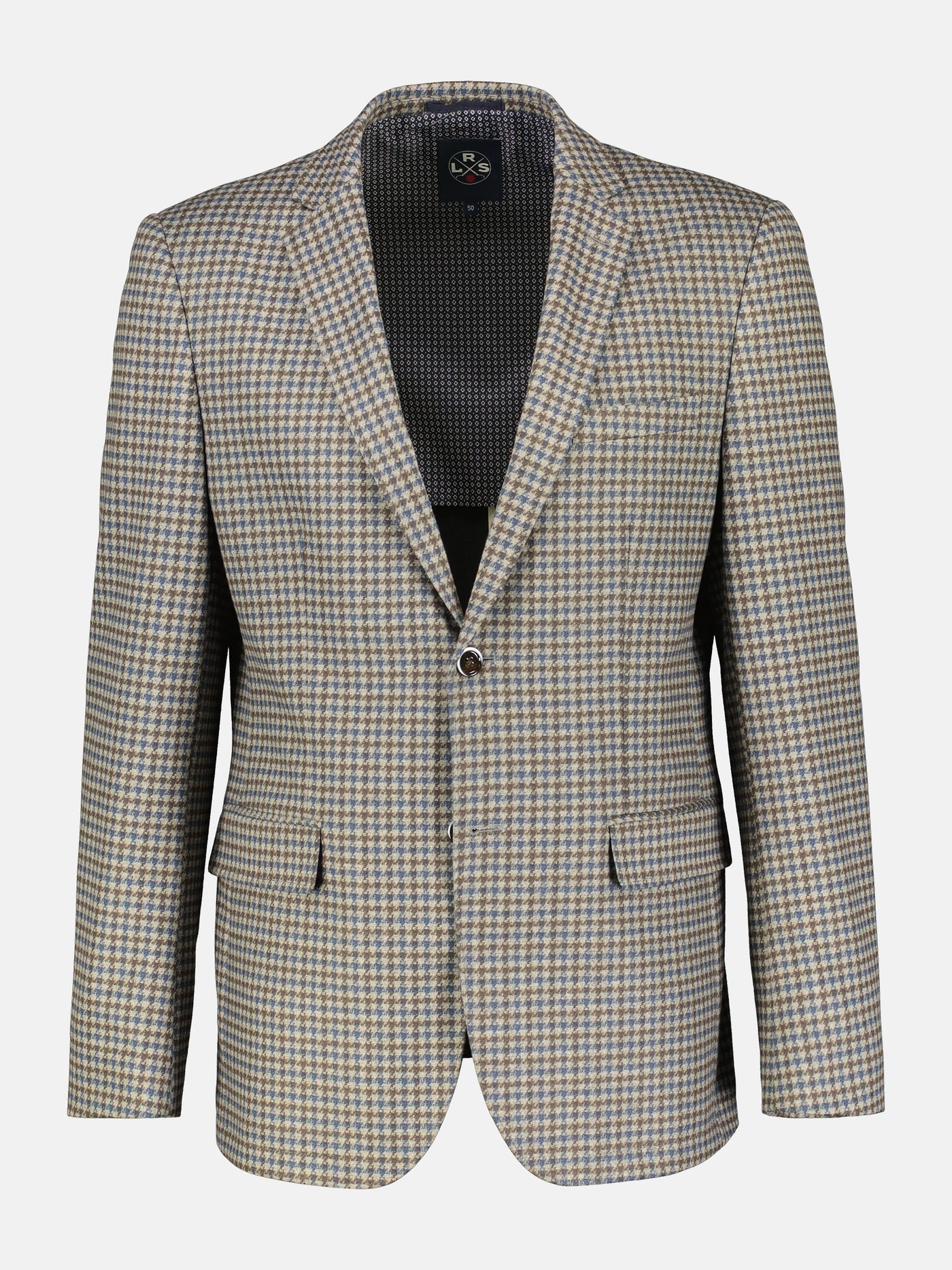 Jersey jacket with houndstooth pattern