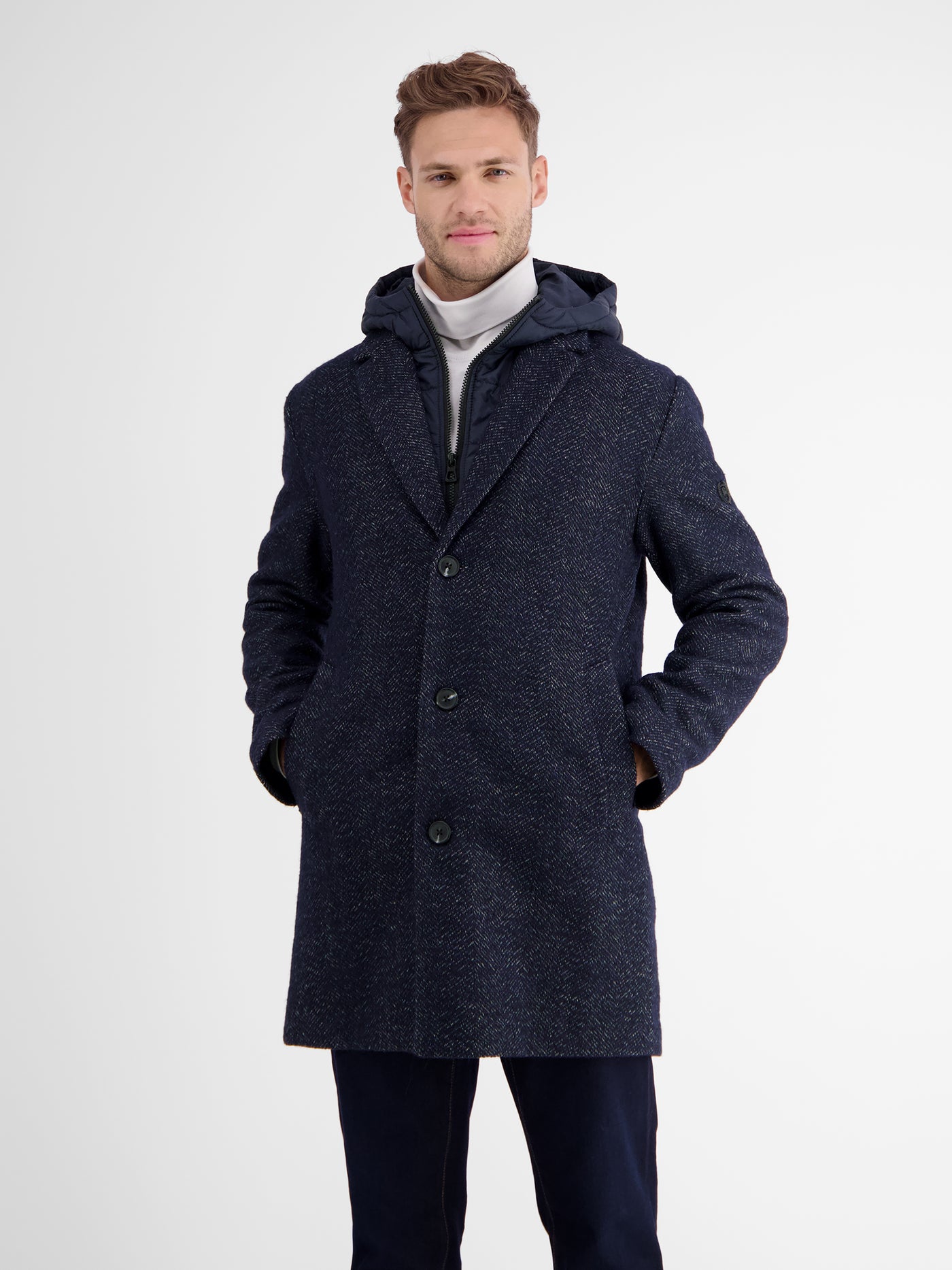 Short coat in wool look