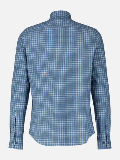 Long-sleeved shirt, checked, classic button-down collar