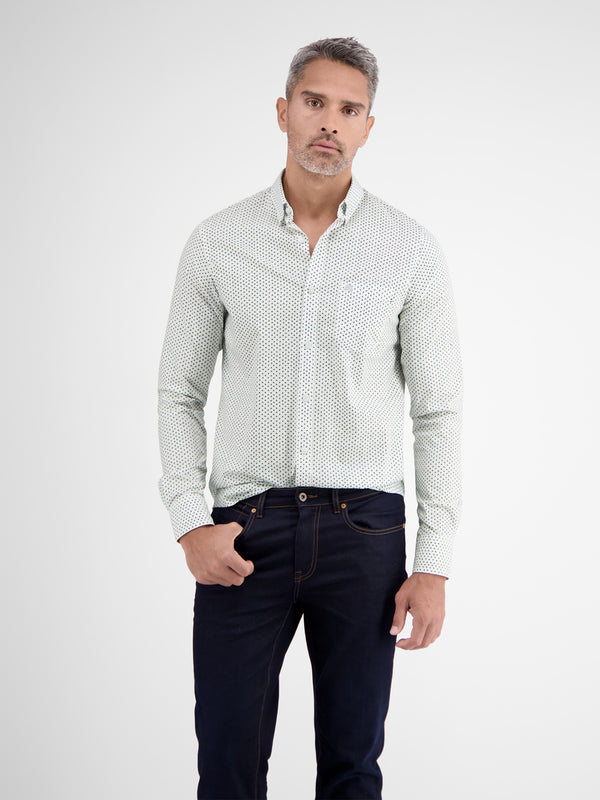 Poplinhemd mit Minimalprint - LERROS