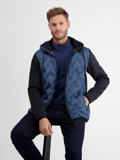 Sweat jacket with nylon front