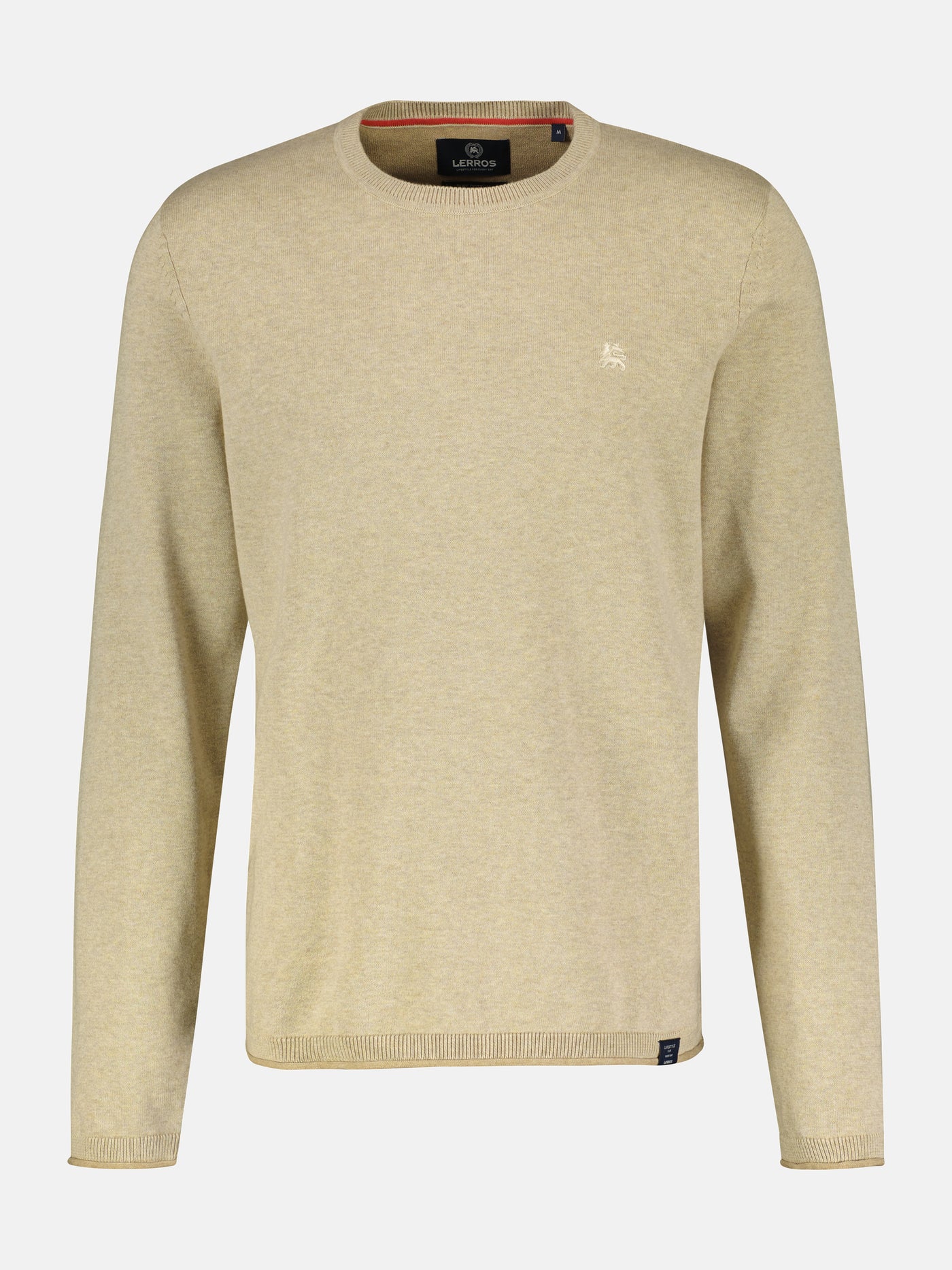 Flat knit sweater with a crew neck