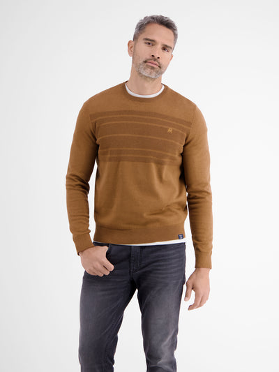 Knitted sweater with tonal stripes