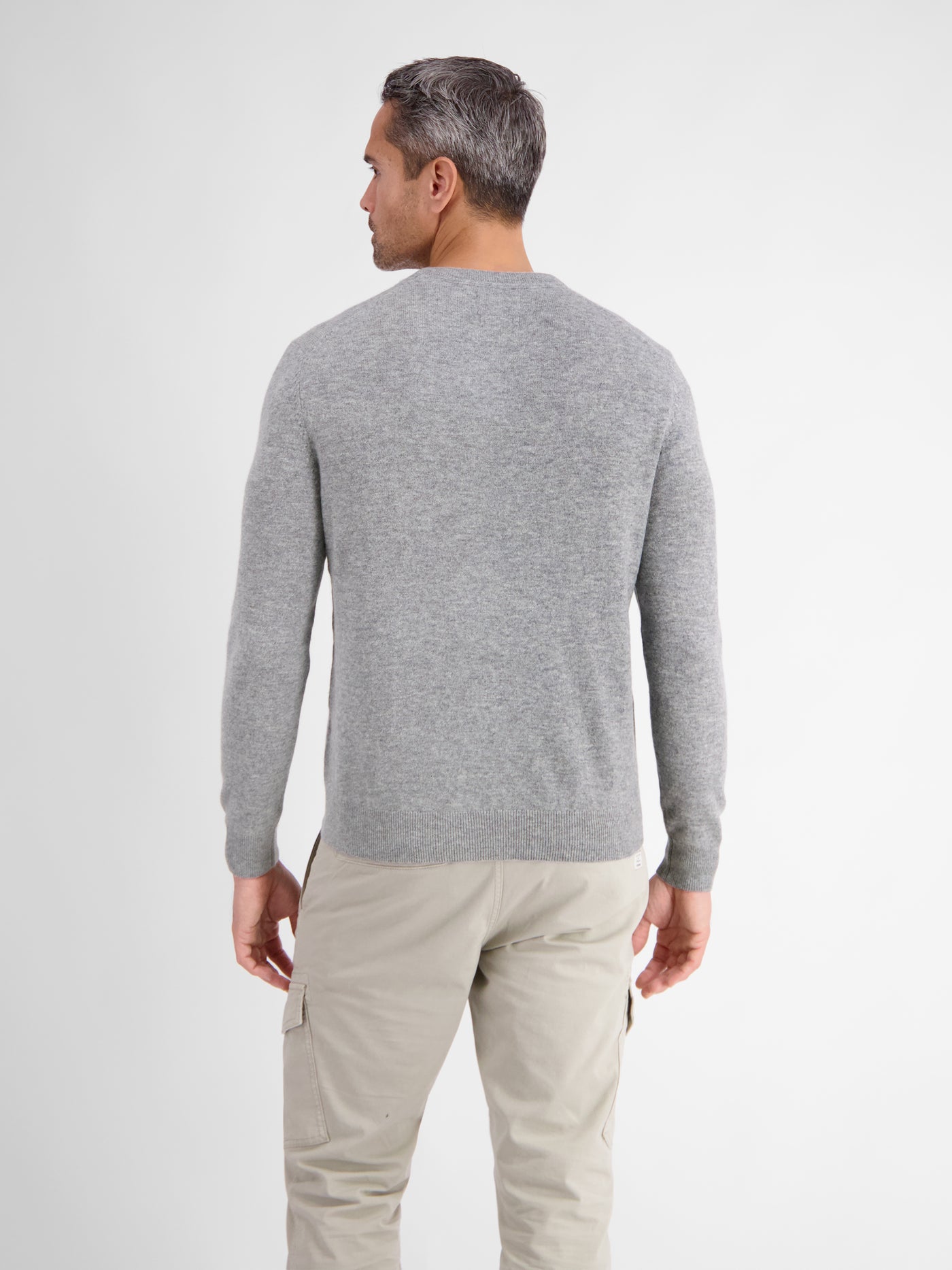 Wool cashmere crew neck sweater