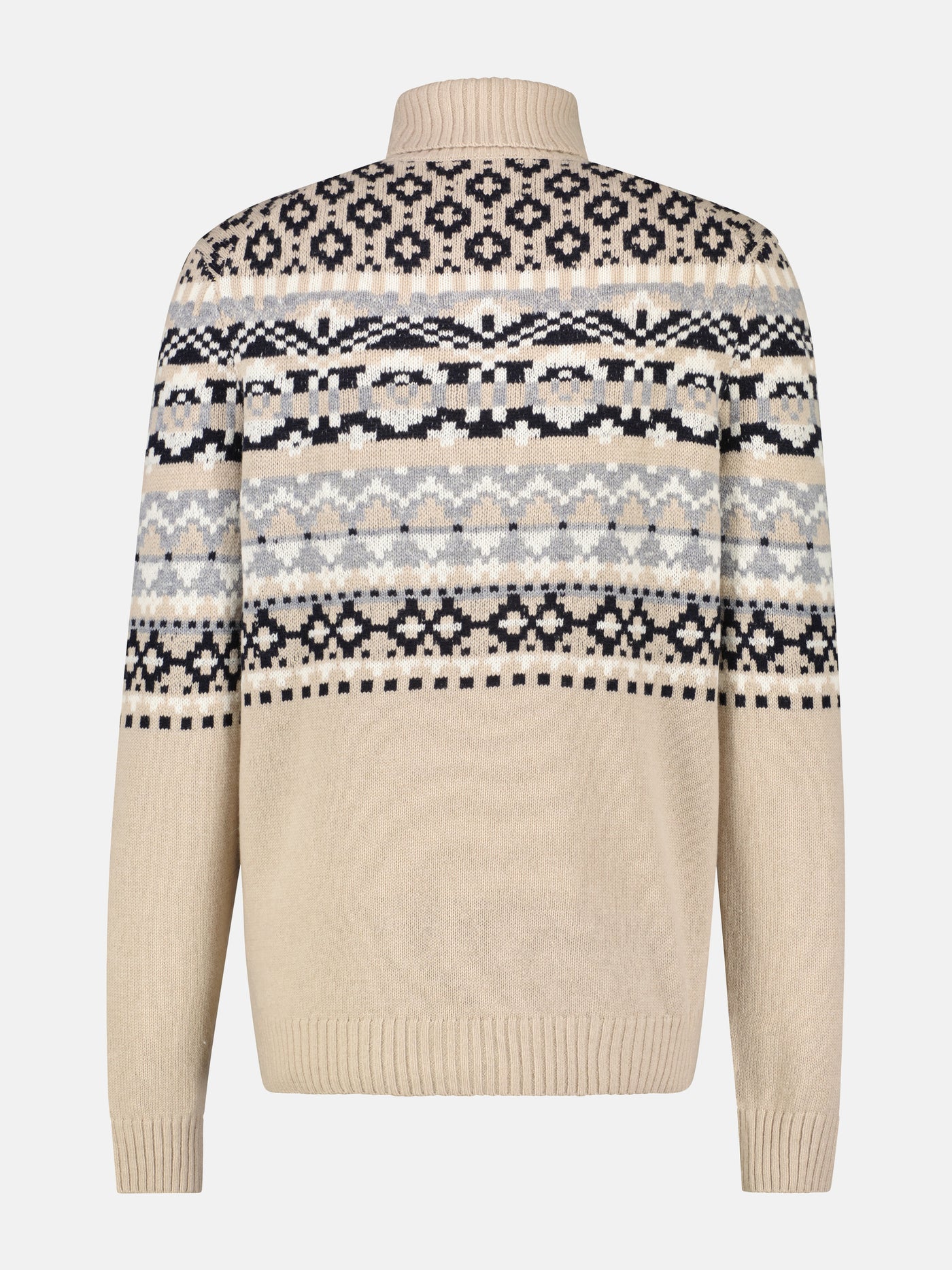 Wool cashmere jacquard sweater. Turtleneck