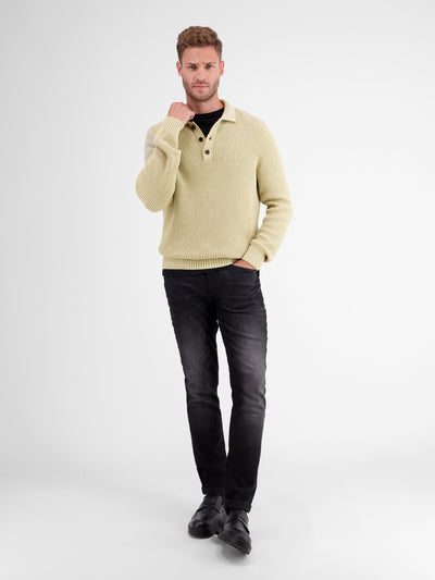 Long sleeve knitted polo