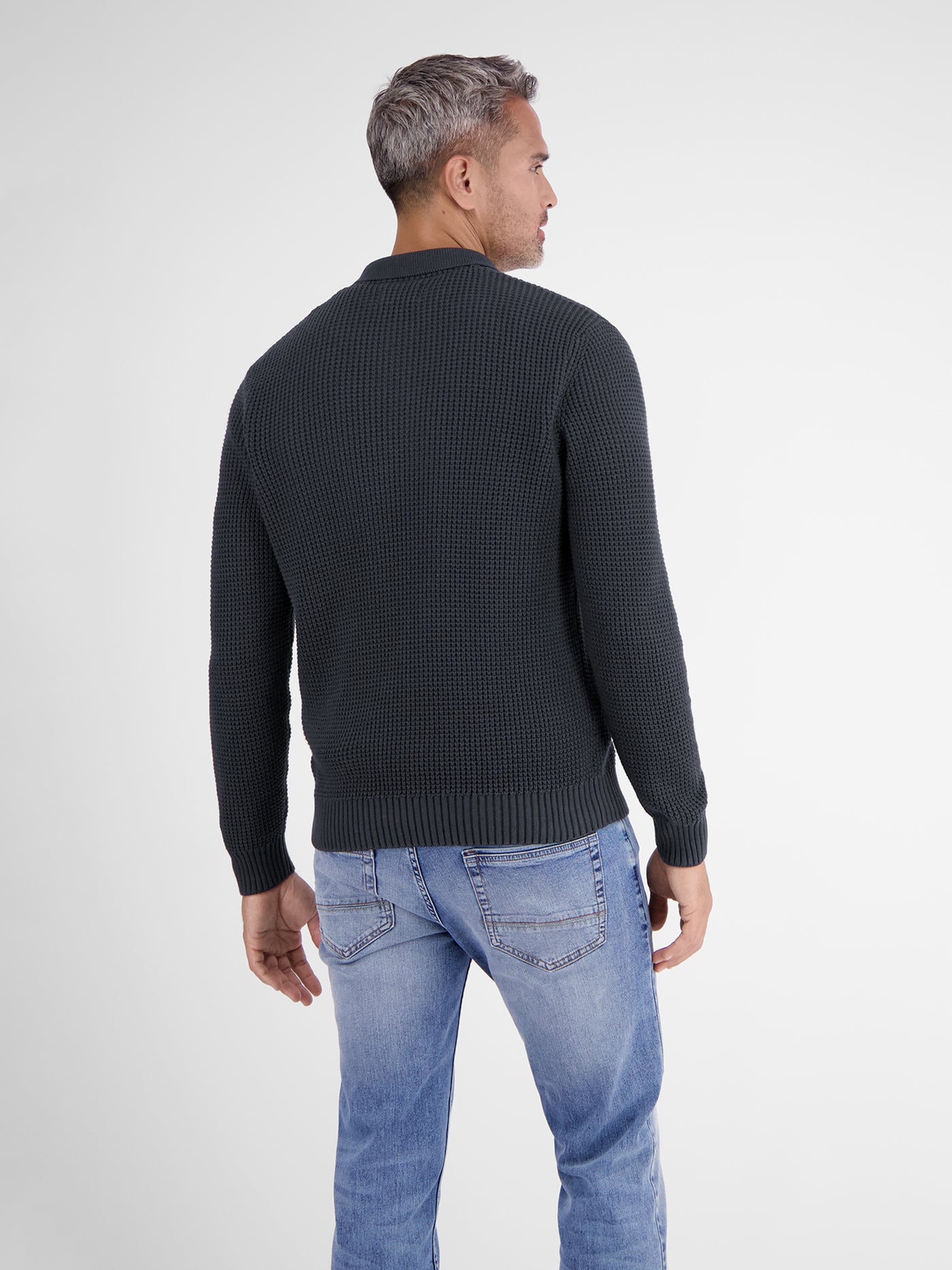Long sleeve knitted polo