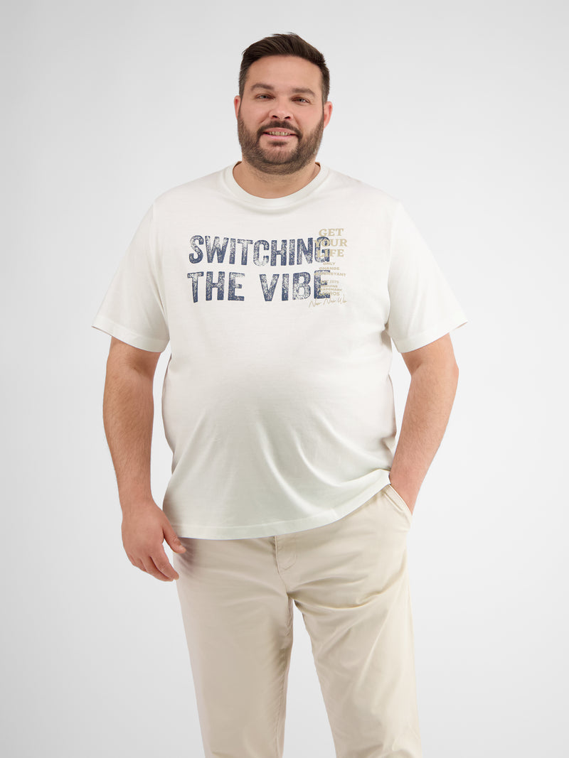 Herren T-Shirt mit Brust-Print - LERROS