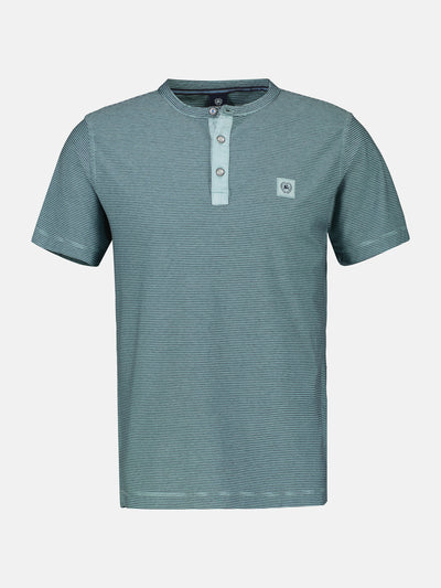 Serafino with contrasting button placket
