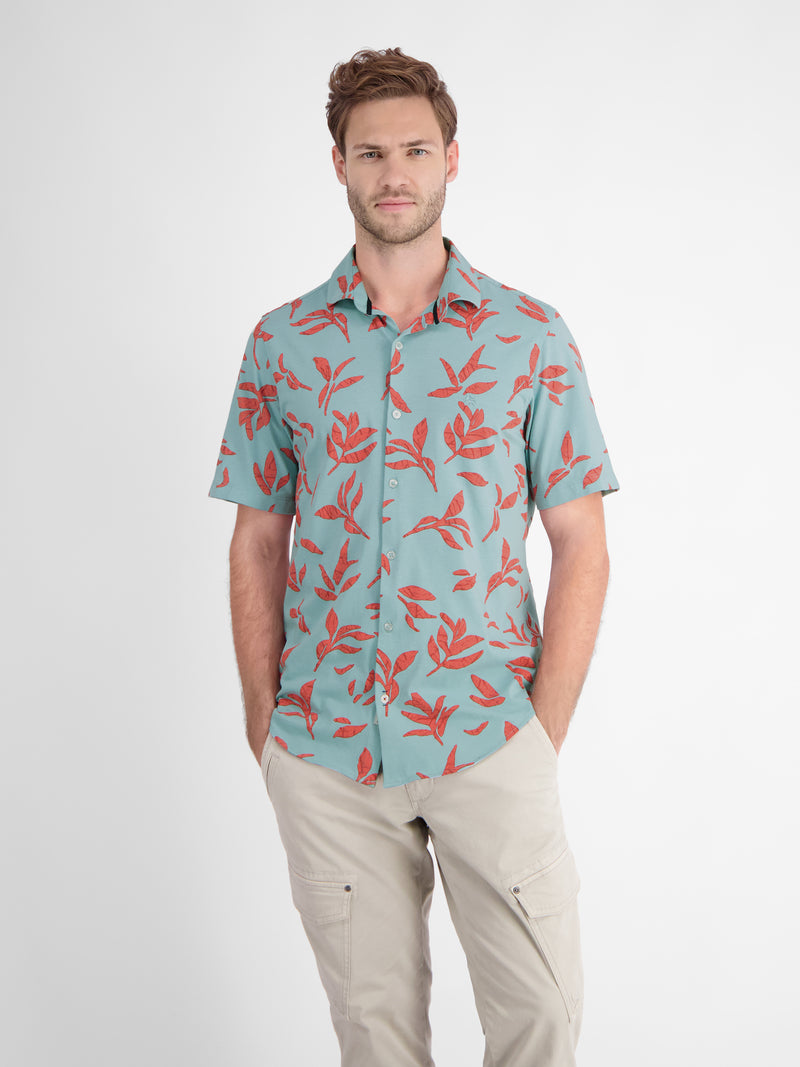 Kurzarmhemd mit floralem Print - LERROS
