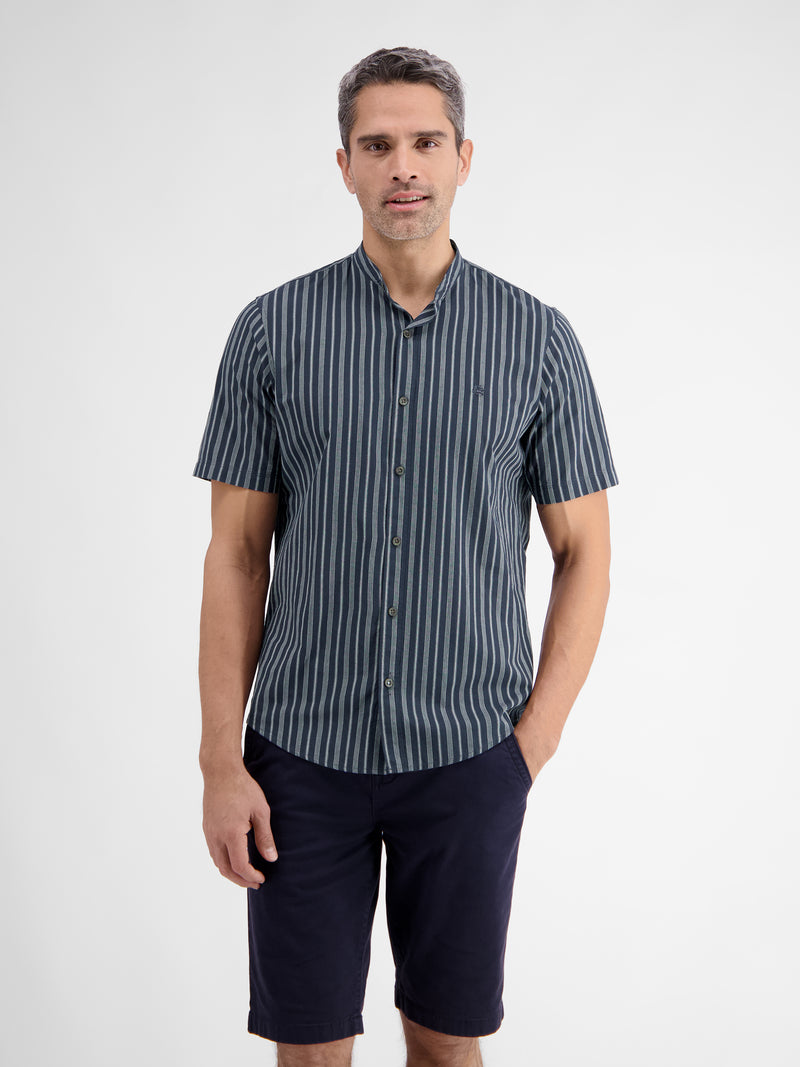 Gestreiftes Hemd mit Stehkragen - LERROS