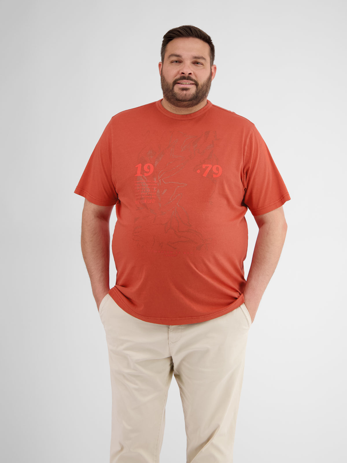 Herren-T-Shirt mit Brust-Print - LERROS