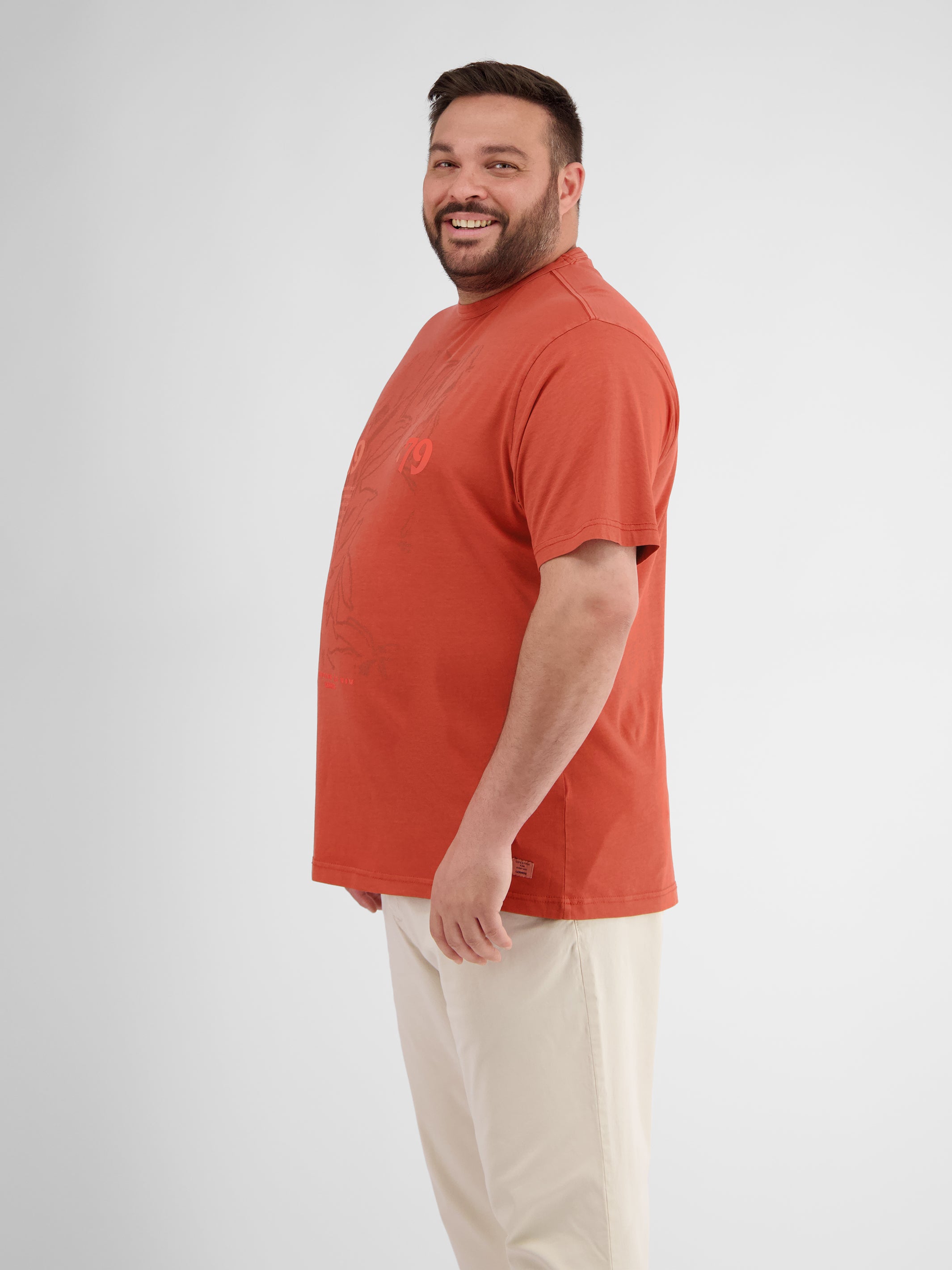 Herren-T-Shirt mit Brust-Print - LERROS