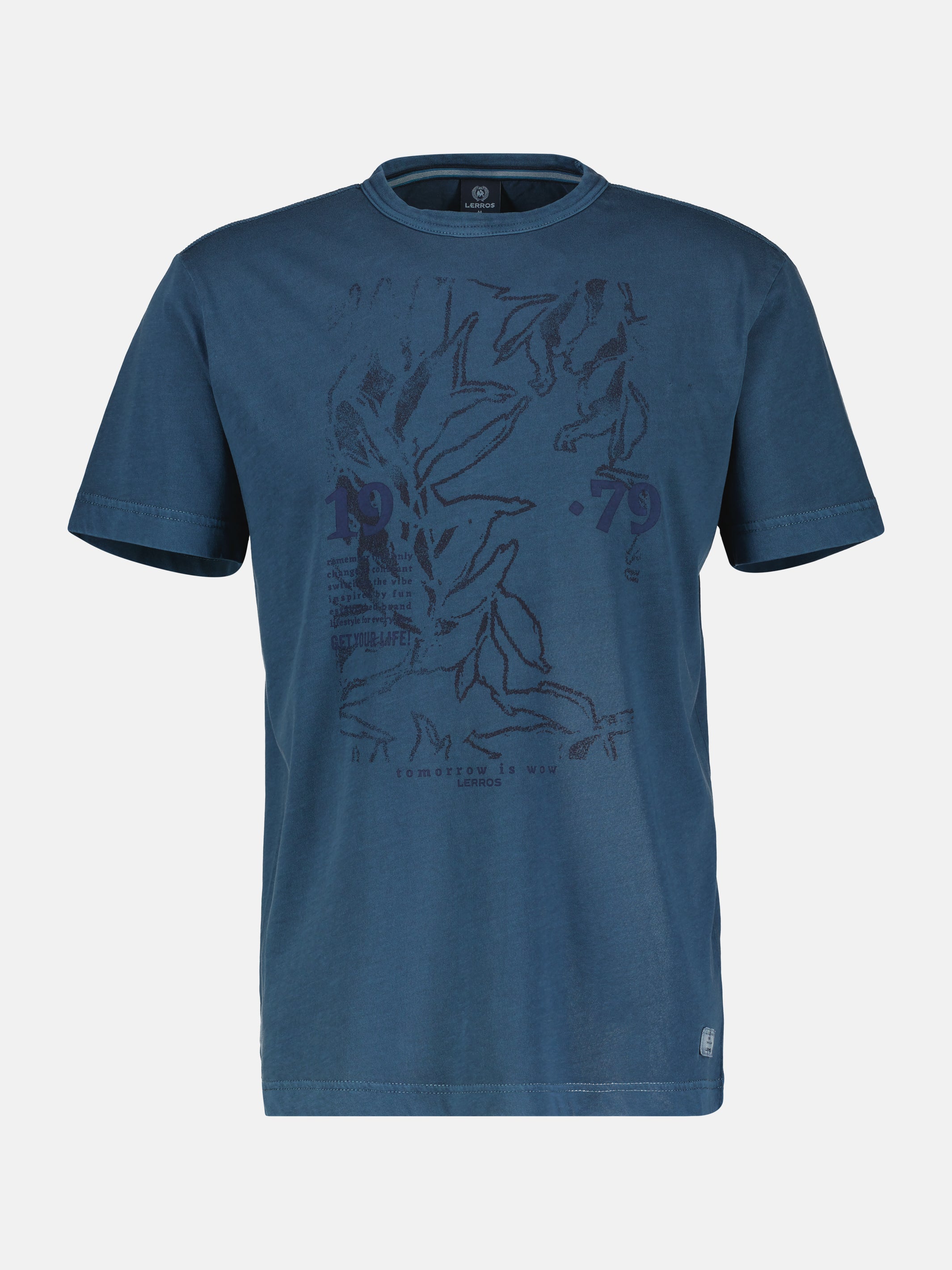 Herren-T-Shirt mit Brust-Print - LERROS