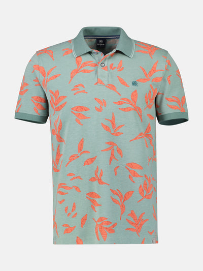 Polo shirt with floral print and contrasting details
