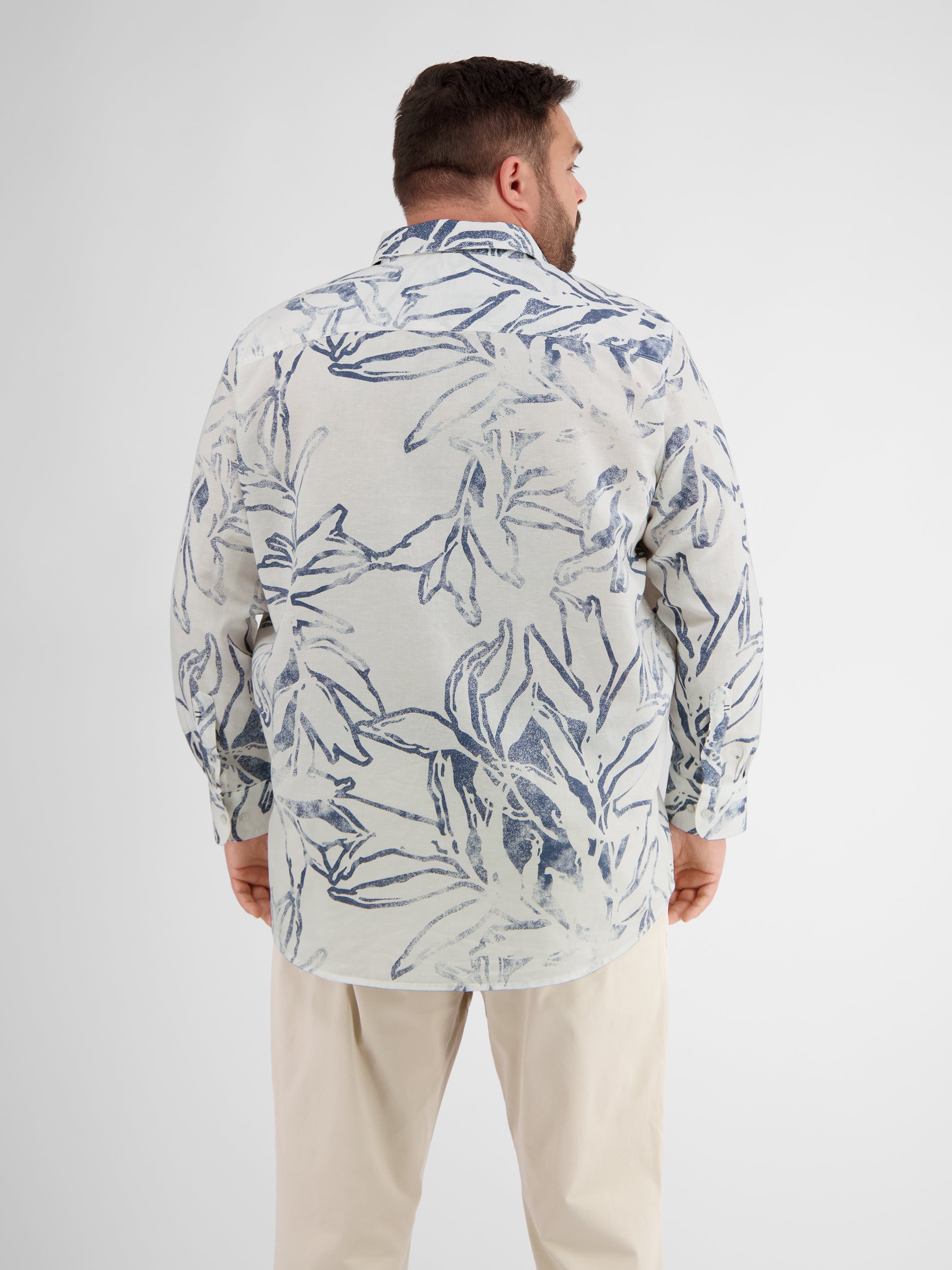 Herren Langarmhemd mit sommerlichem Print - LERROS