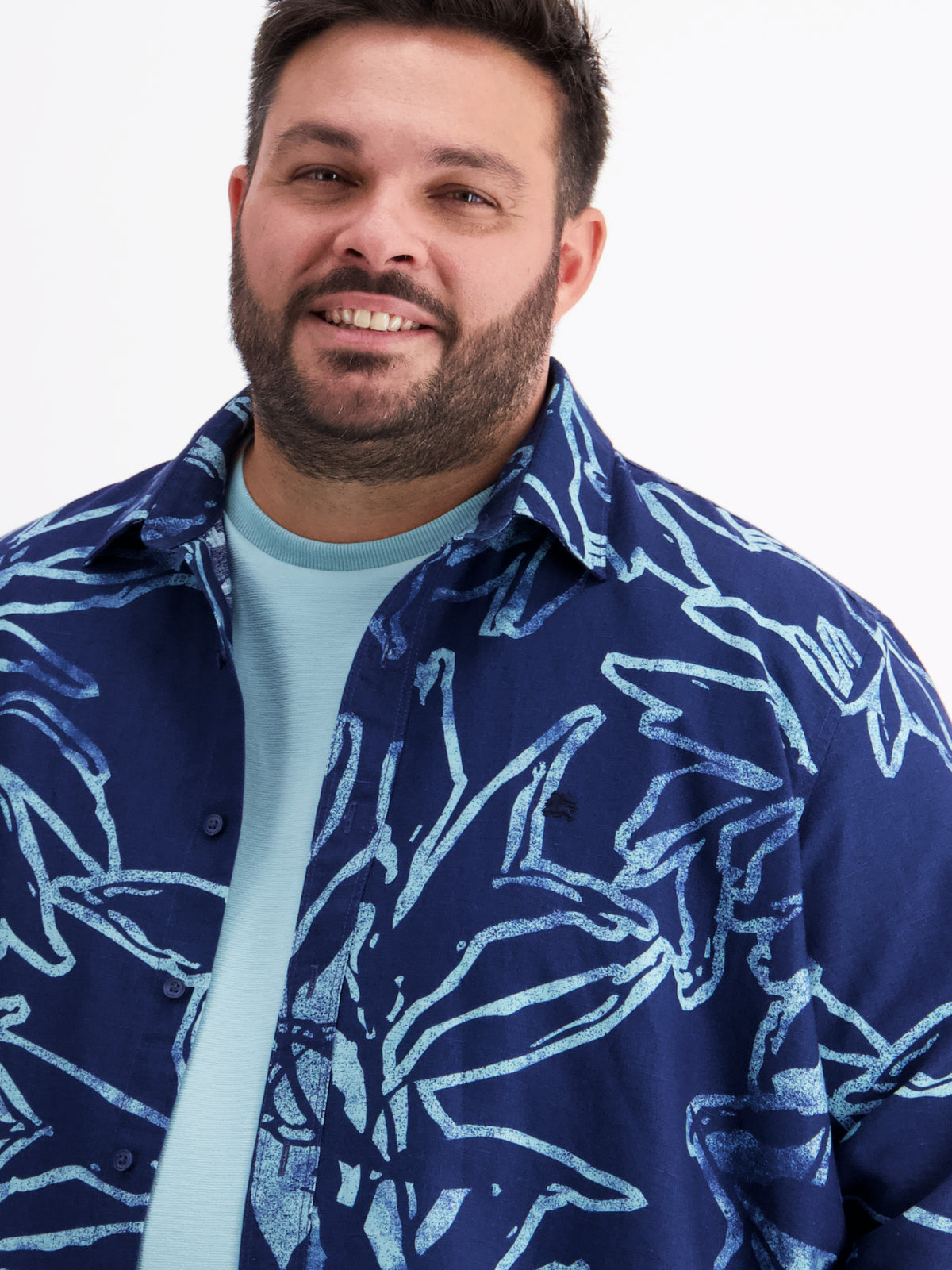 Herren Langarmhemd mit sommerlichem Print - LERROS