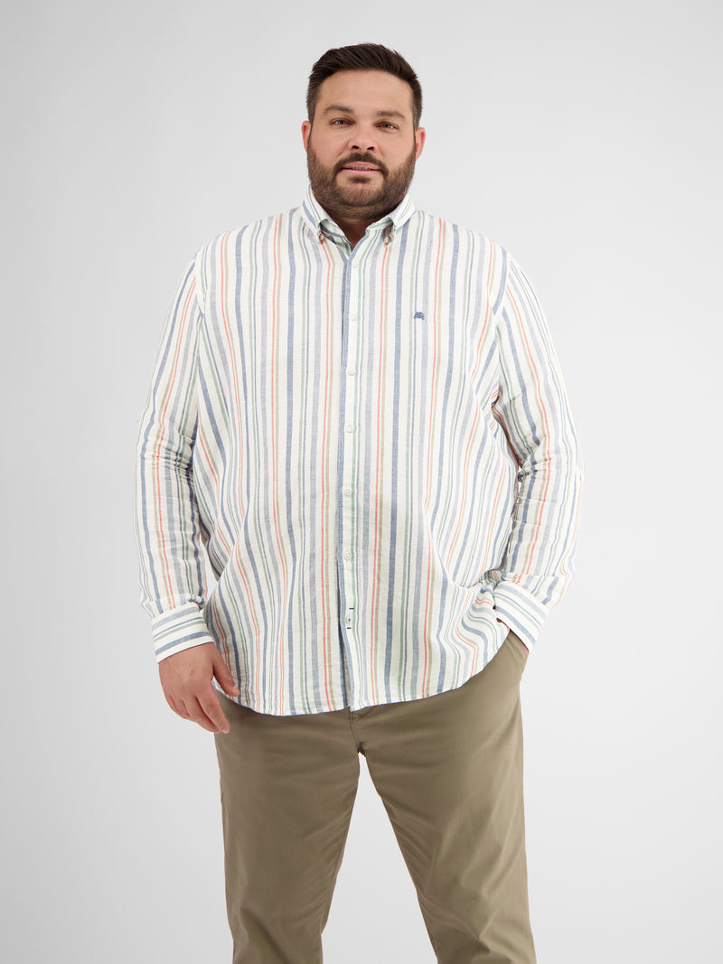 Leinenhemd in sommerlichem Streifenmuster - LERROS